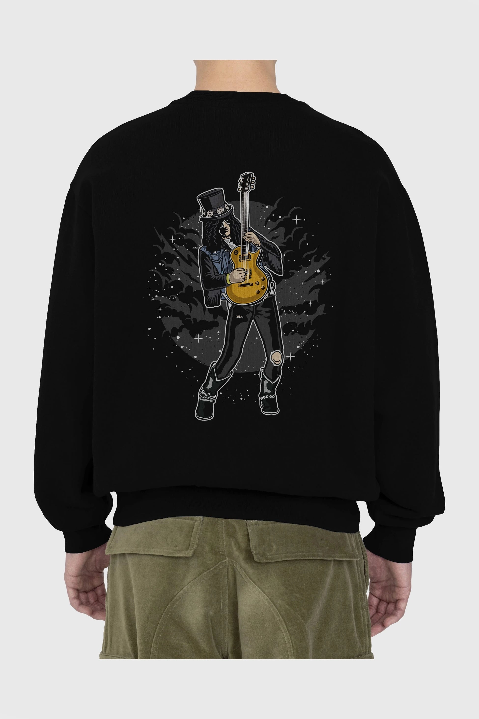 SLASH Arka Baskılı Oversize Sweatshirt Erkek Kadın Unisex