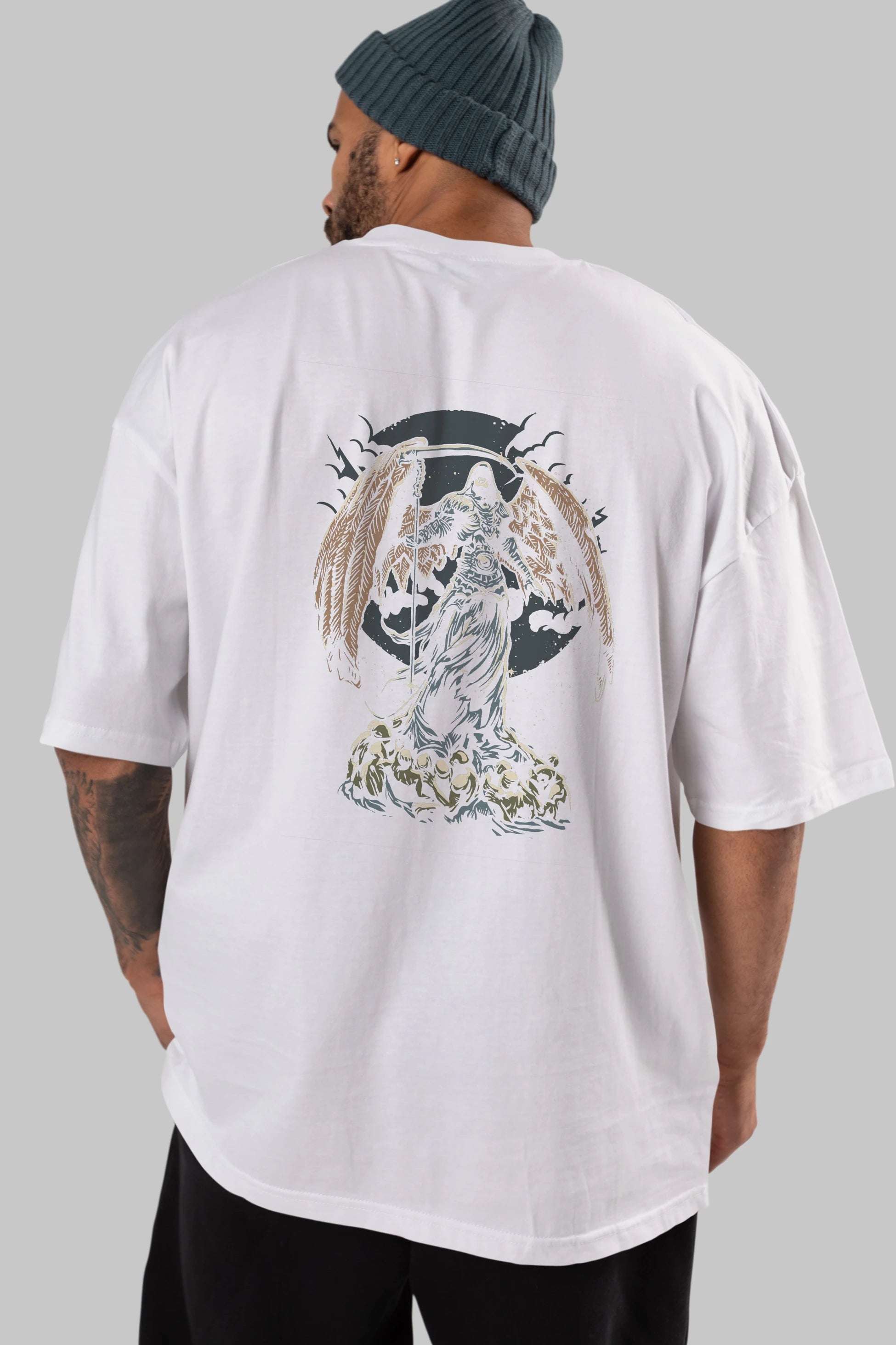 Darkness Arka Baskılı Oversize t-shirt Erkek Kadın Unisex %100 Pamuk
