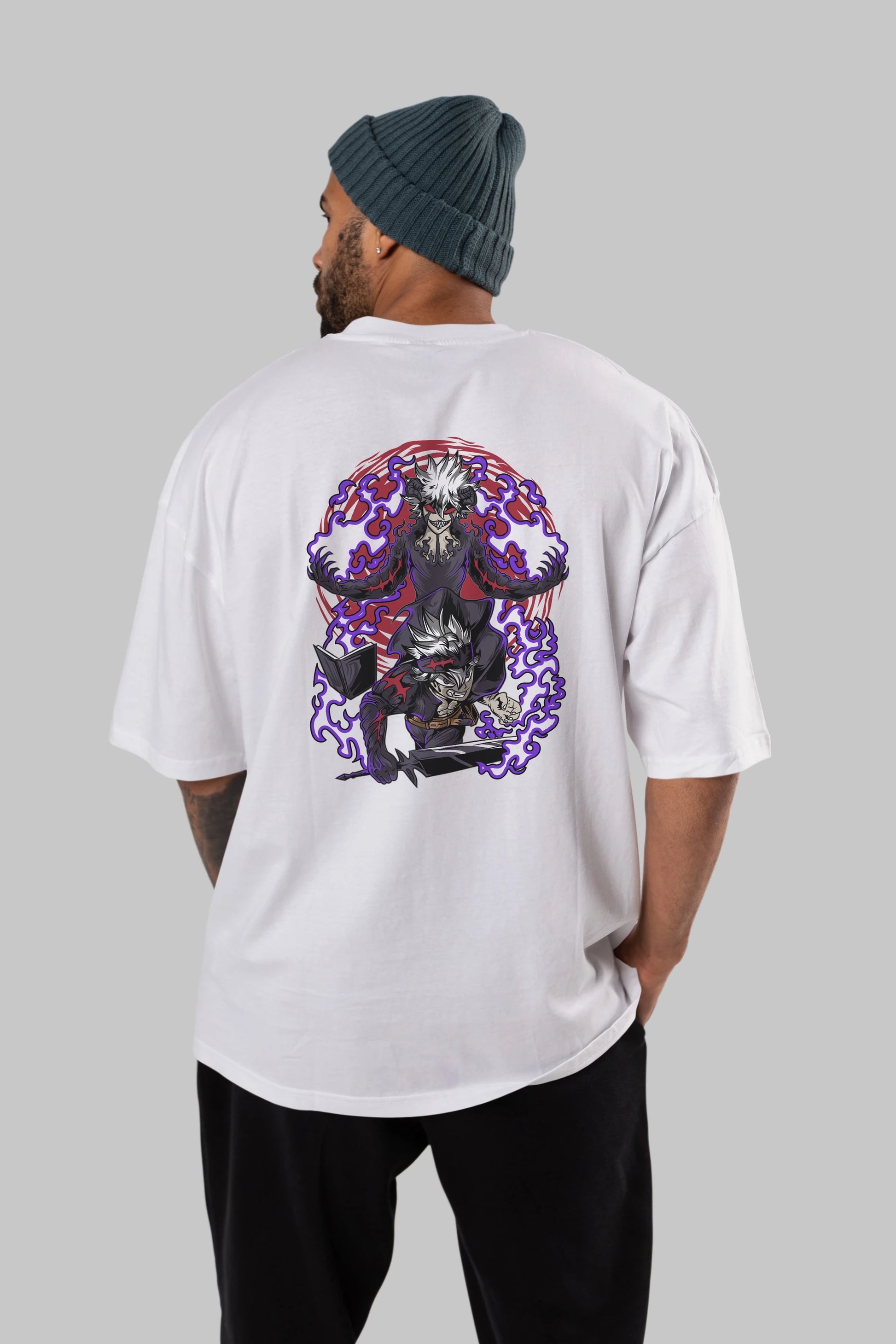 BLACK CLOVER DEVIL UNION Anime Arka Baskılı Oversize t-shirt Erkek Kadın Unisex