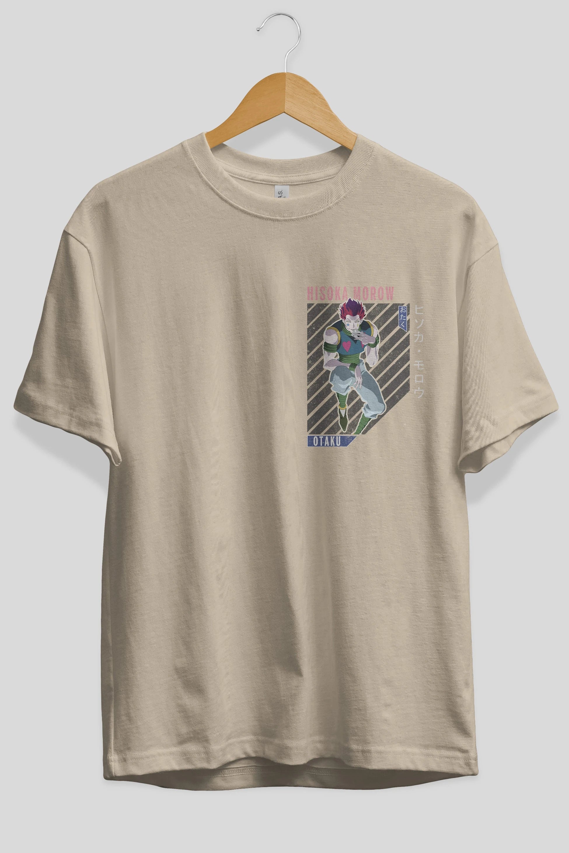 Hisoka Morow 2 2 Ön Sol Baskılı Oversize t-shirt Erkek Kadın Unisex %100 Pamuk Bisiklet Yaka tişort
