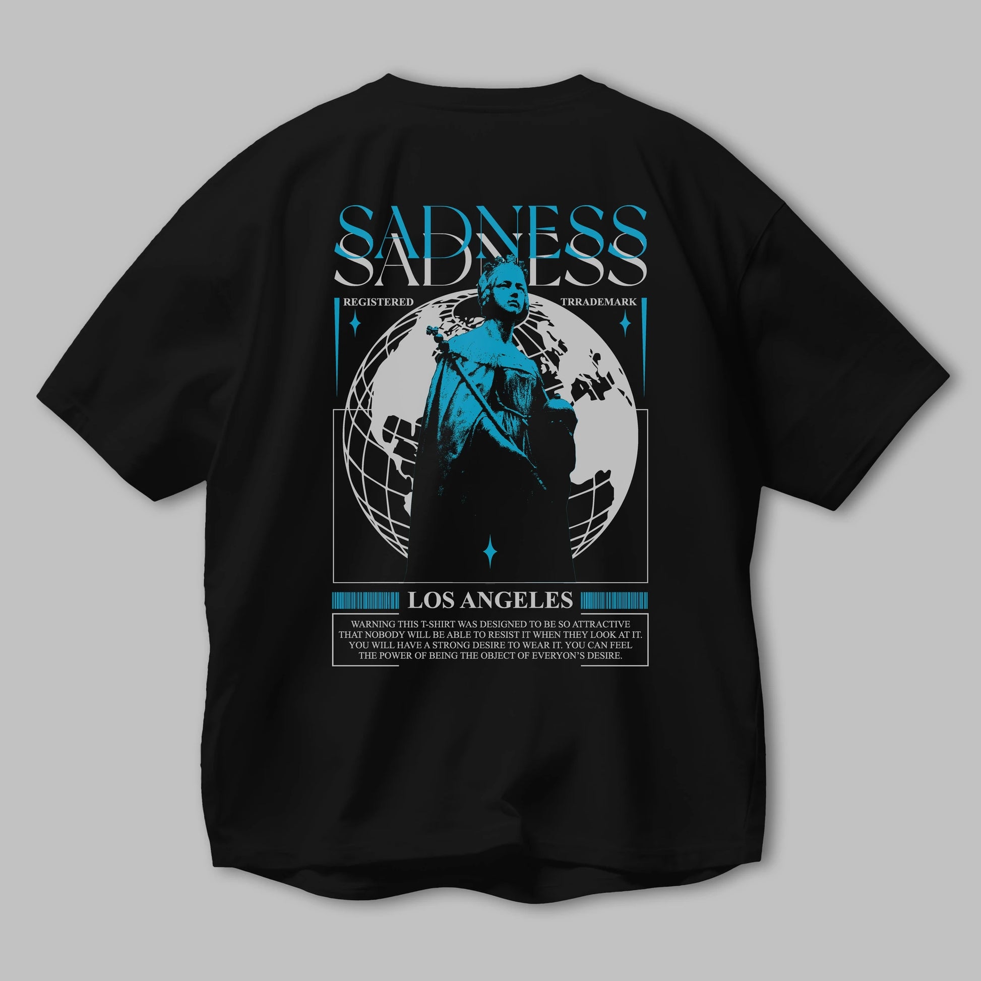 Sadness Los Angeles Arka Baskılı Oversize t-shirt Erkek Kadın Unisex