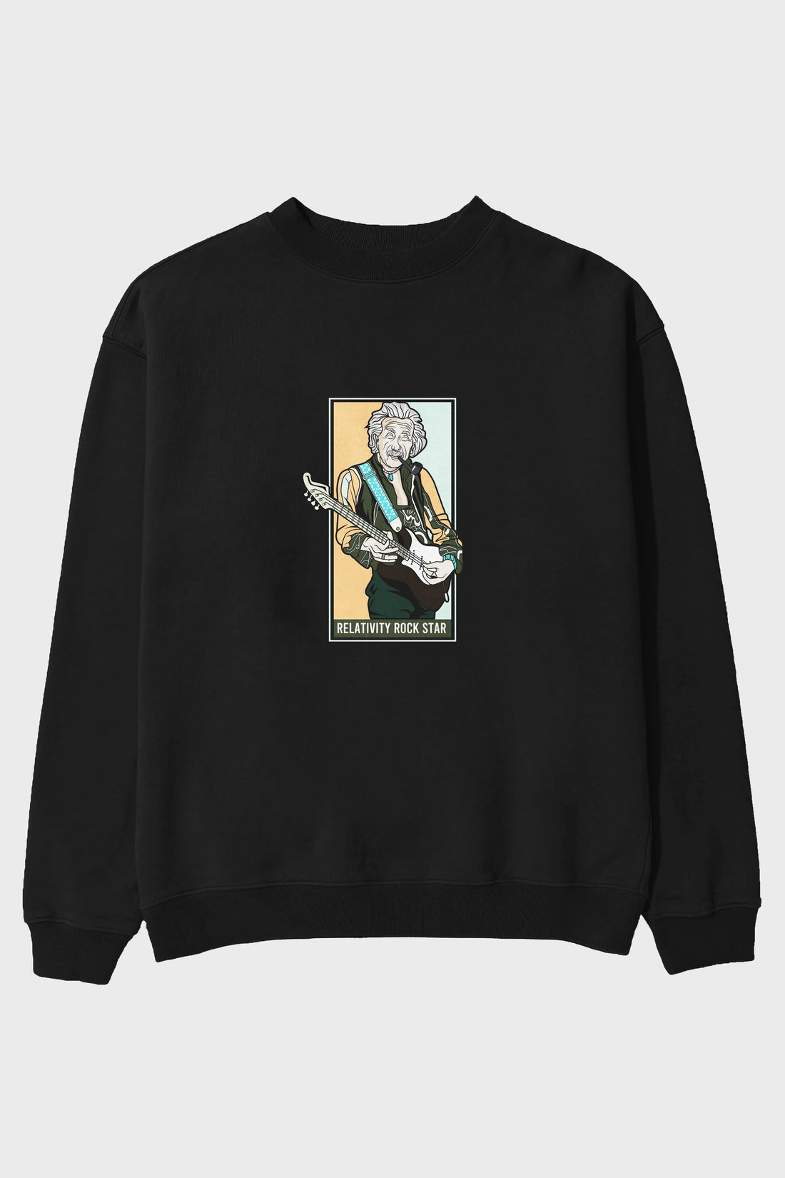 Jimmy Einstein Ön Baskılı Oversize Sweatshirt Erkek Kadın Unisex