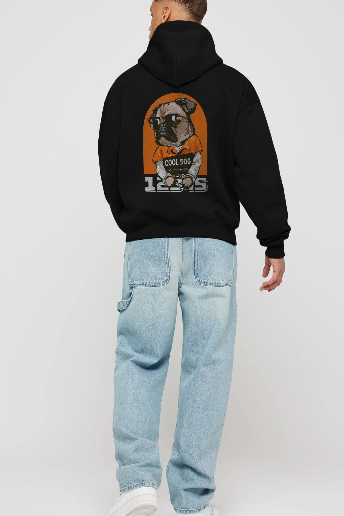 Cool Dog Arka Baskılı Oversize Hoodie Kapüşonlu Sweatshirt Erkek Kadın Unisex