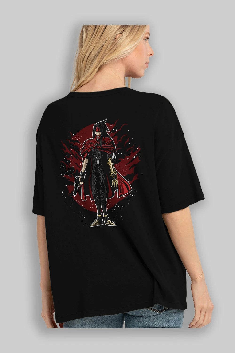 FINAL FANTASY Arka Baskılı Oversize t-shirt Erkek Kadın Unisex %100 Pamuk