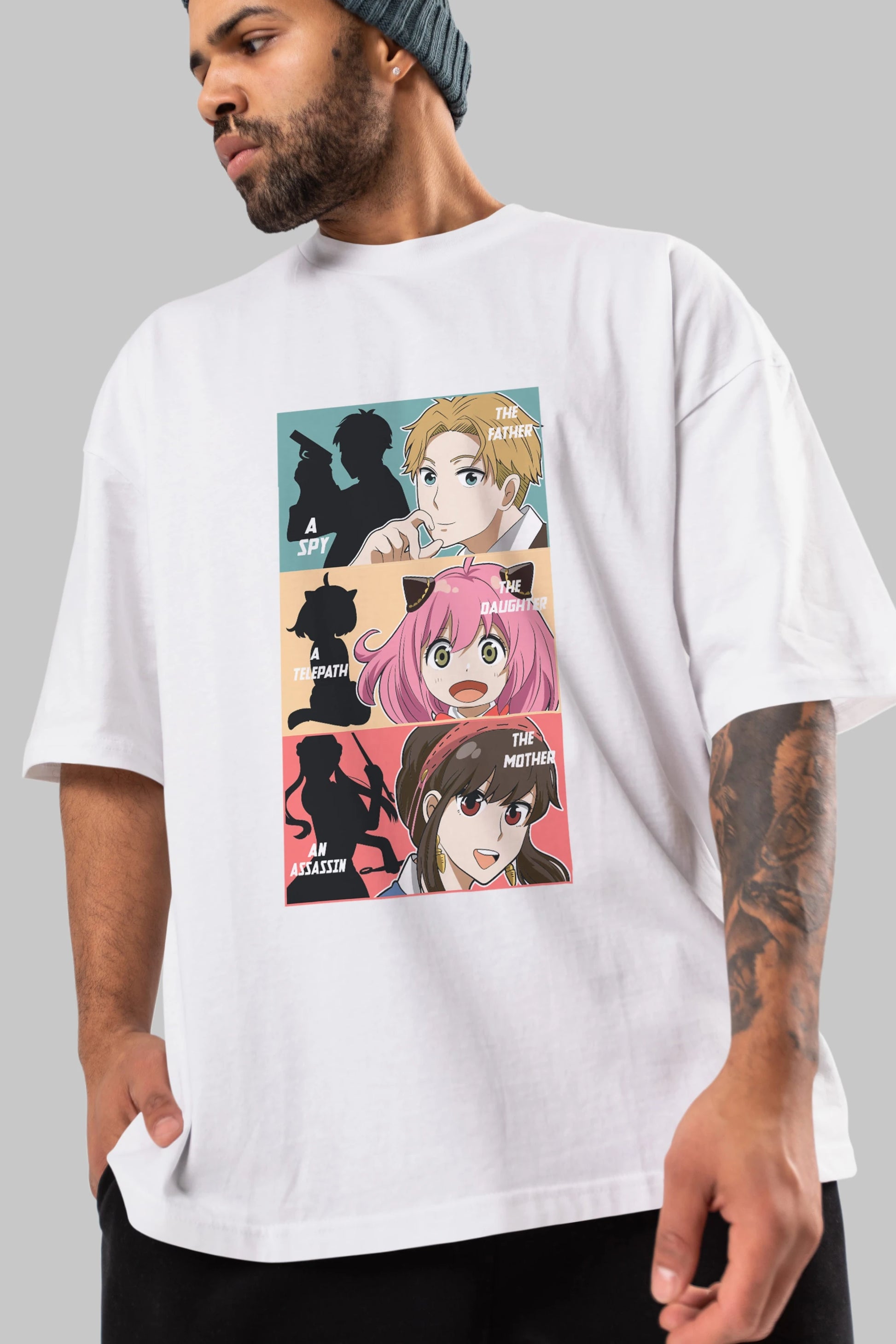 SPY X FAMILY Anime Ön Baskılı Oversize t-shirt %100 pamuk Erkek Kadın Unisex