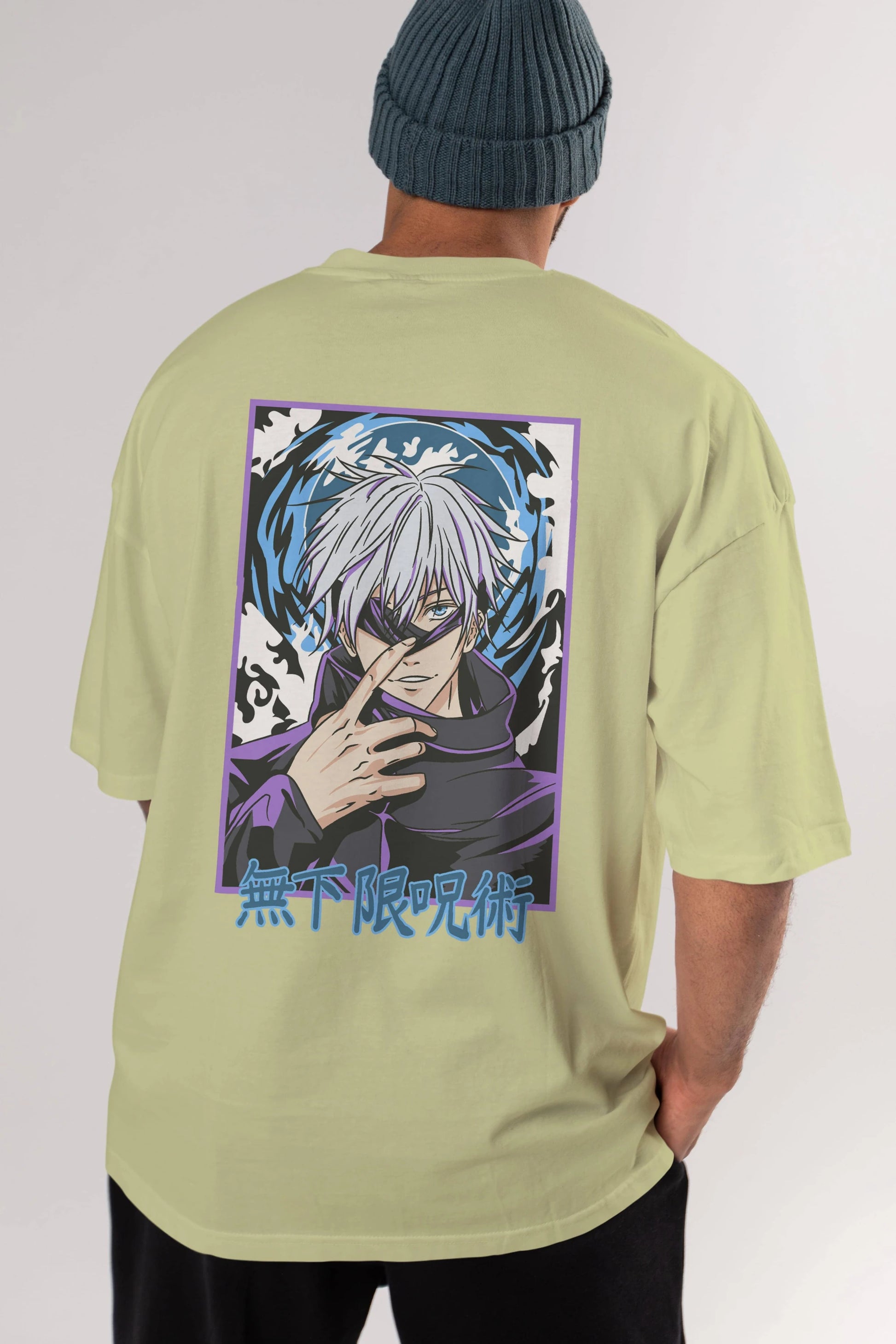 SATORU GOJO 3 Anime Arka Baskılı Oversize t-shirt Erkek Kadın Unisex