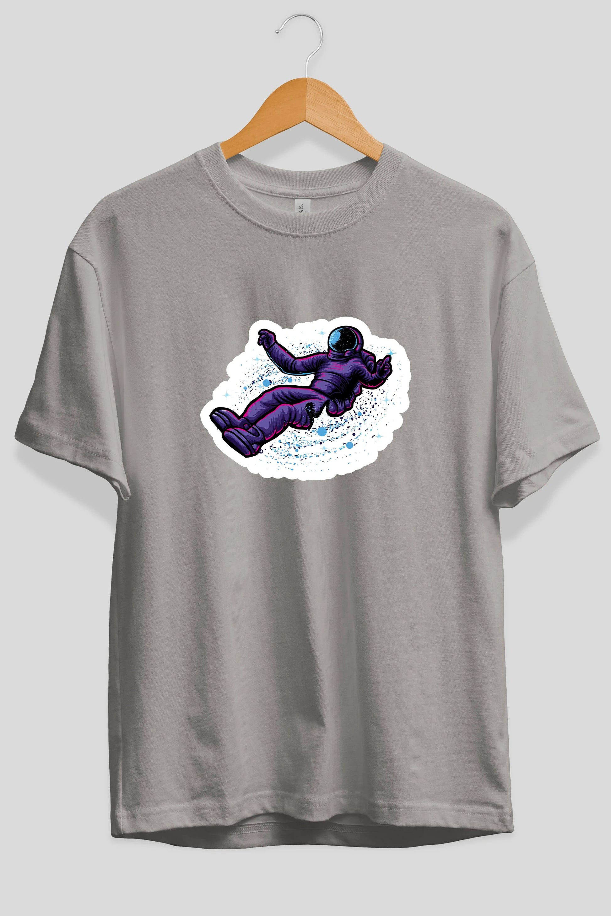 Having fun in outer space sticker Ön Baskılı Oversize t-shirt Erkek Kadın Unisex