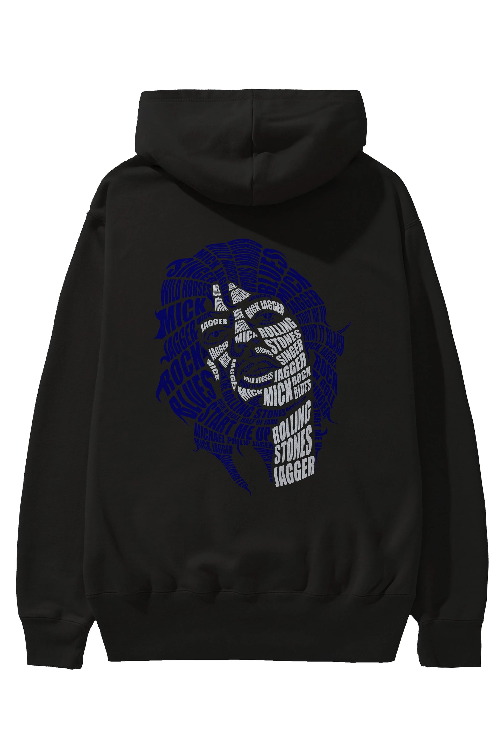 Mick Jagger Calligram Arka Baskılı Hoodie Oversize Kapüşonlu Sweatshirt Erkek Kadın Unisex