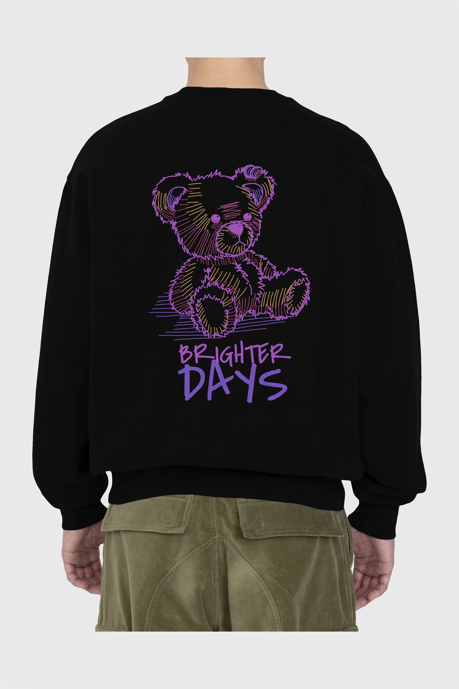 Brighter Days Arka Baskılı Oversize Sweatshirt Erkek Kadın Unisex