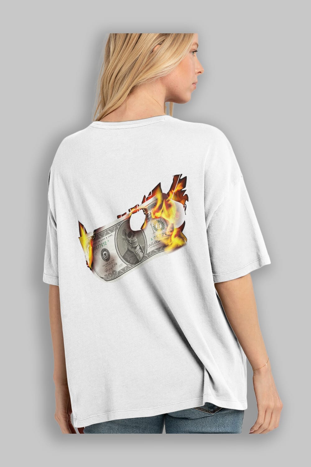 Teddy Bear Its Not The Money Arka Baskılı Oversize t-shirt Erkek Kadın Unisex %100 Pamuk