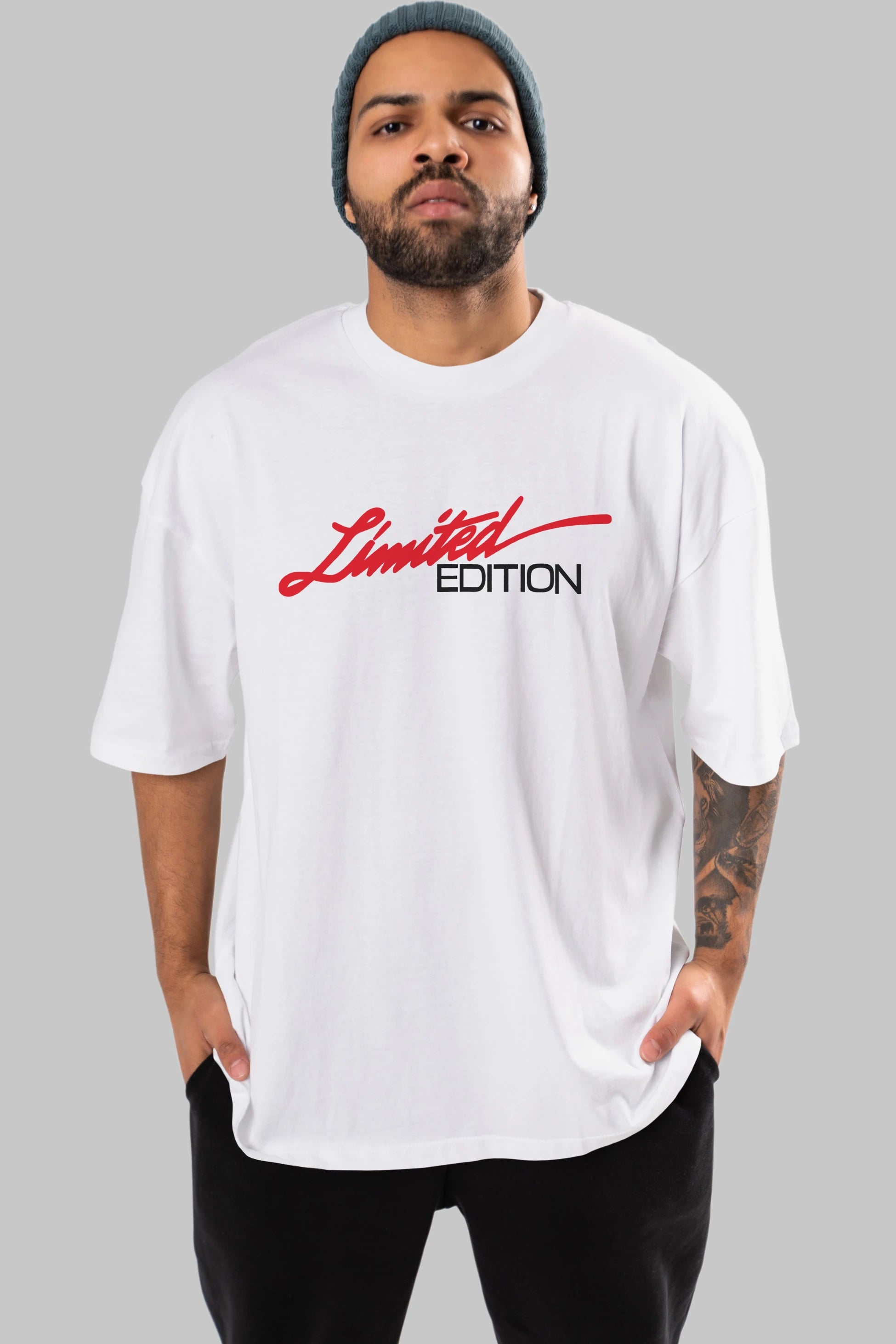 Limited Edition Ön Baskılı Oversize t-shirt %100 pamuk Erkek Kadın Unisex