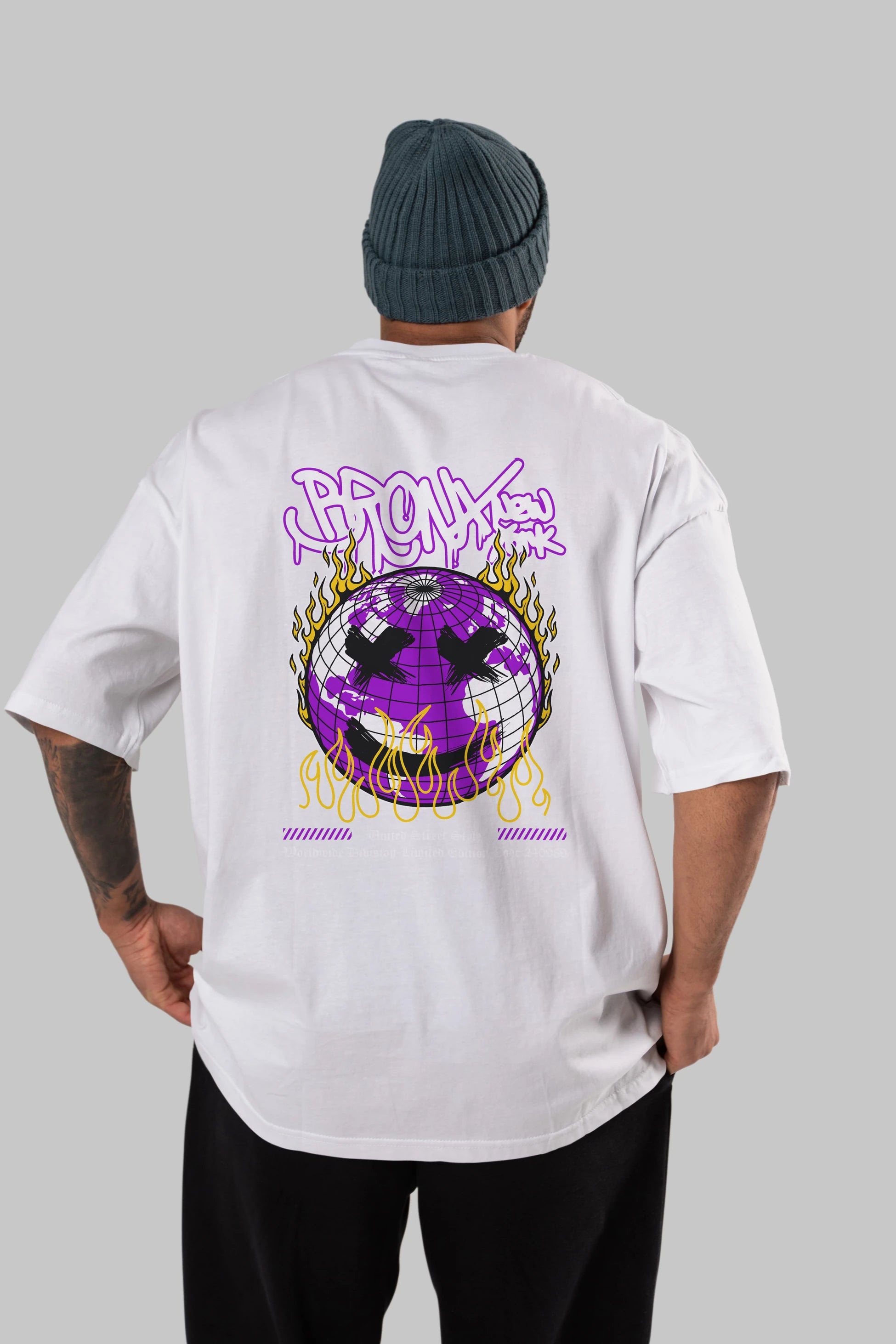 Bronx New York Arka Baskılı Oversize t-shirt Erkek Kadın Unisex