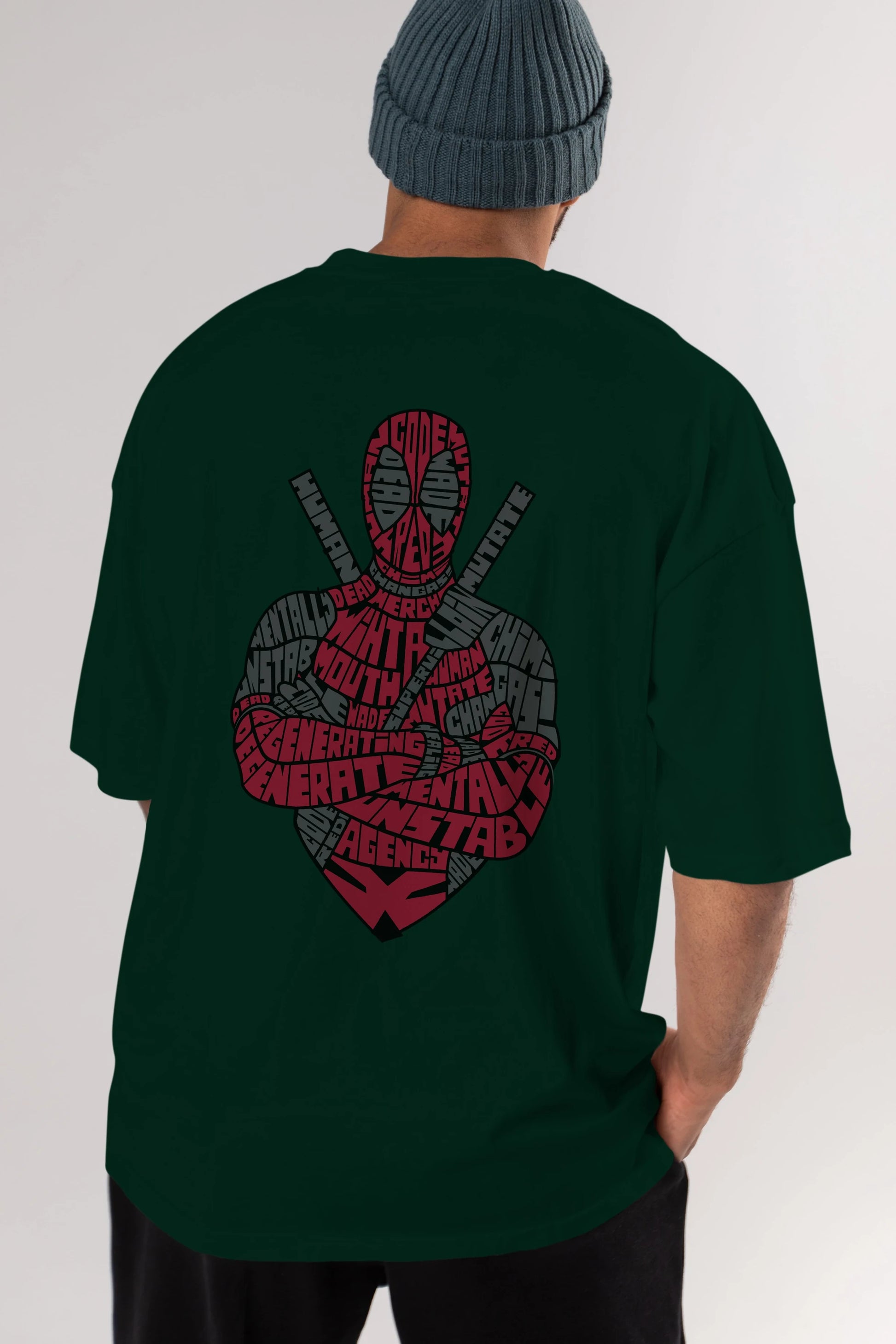 Dead Red Arka Baskılı Oversize t-shirt %100 pamuk Erkek Kadın Unisex