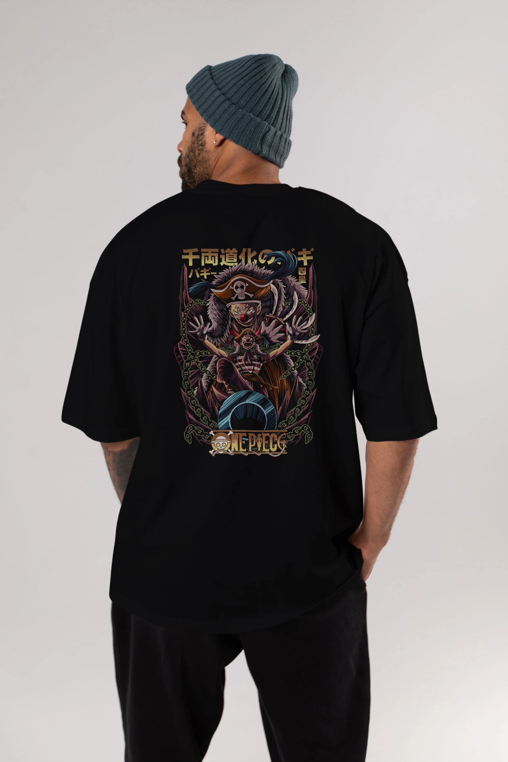 ONE PIECE (5) Anime Arka Baskılı Oversize t-shirt Erkek Kadın Unisex