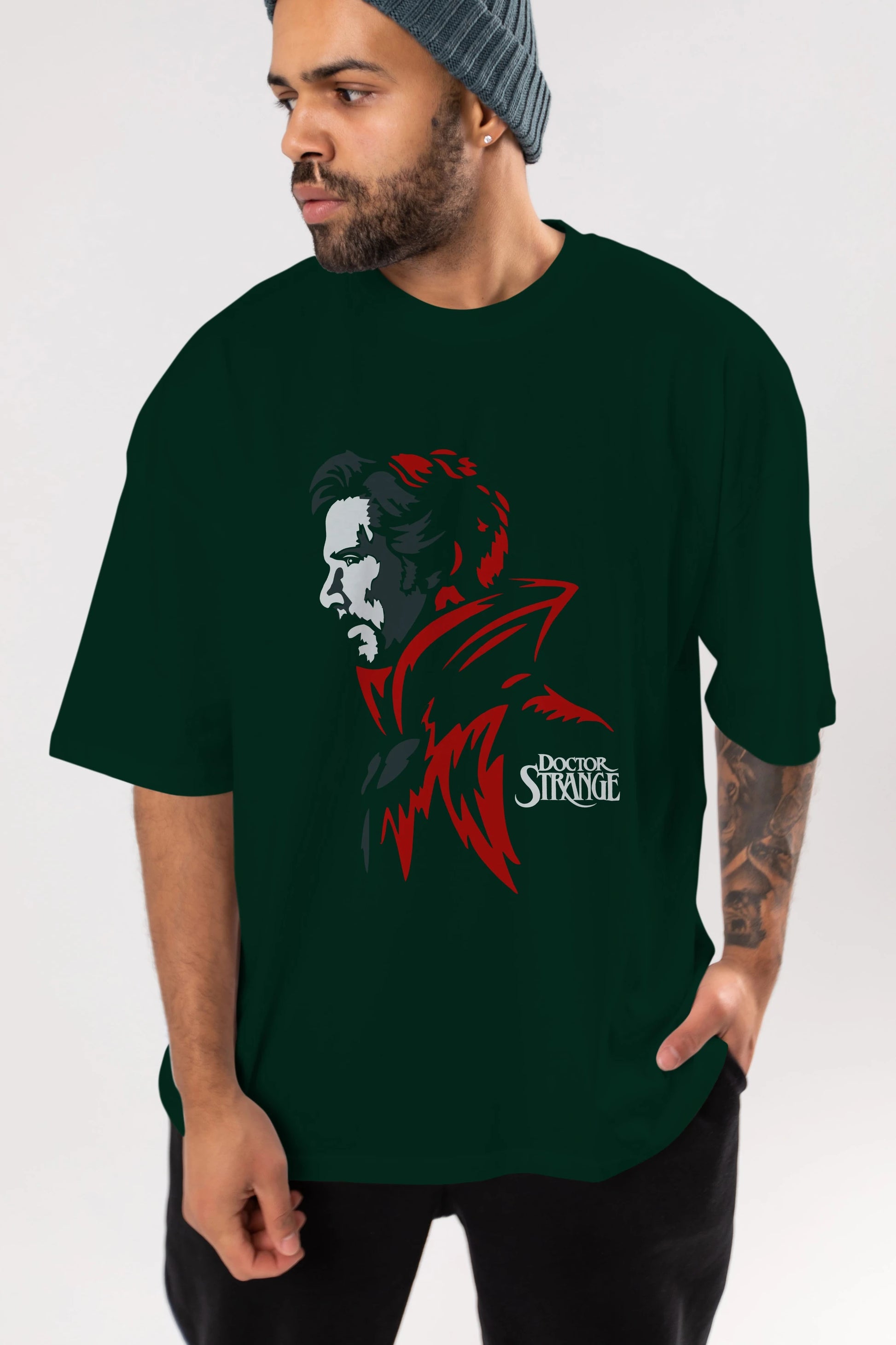 Doctor Strange (2) Ön Baskılı Oversize t-shirt Erkek Kadın Unisex %100 Pamuk Bisiklet Yaka tişort