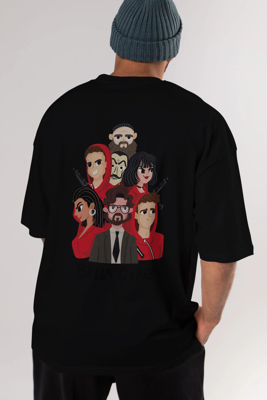 La Casa De Papel (13) Arka Baskılı Oversize t-shirt Erkek Kadın Unisex %100 Pamuk Bisiklet Yaka tişort