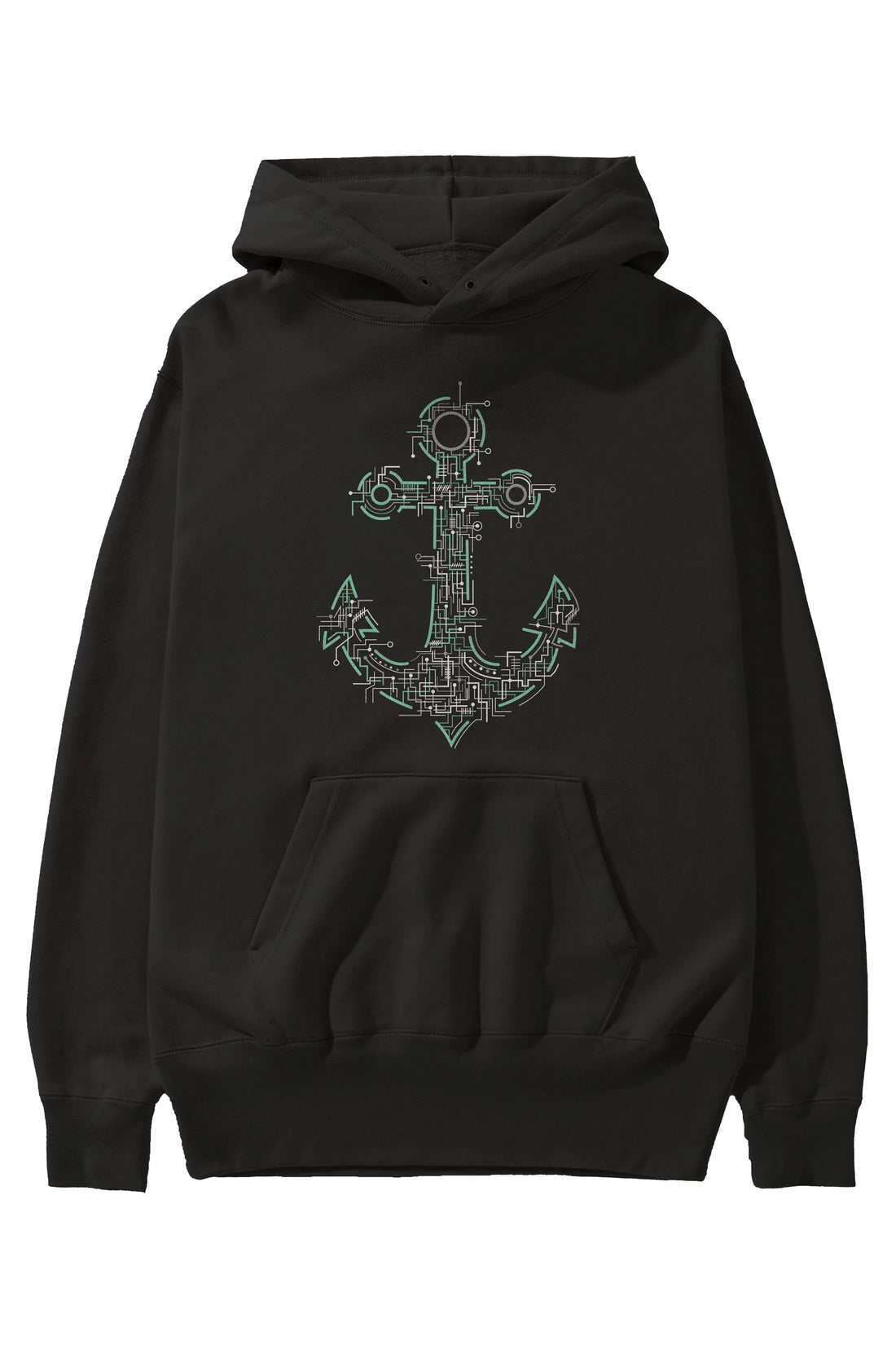 Electric Anchor Ön Baskılı Hoodie Oversize Kapüşonlu Sweatshirt Erkek Kadın Unisex