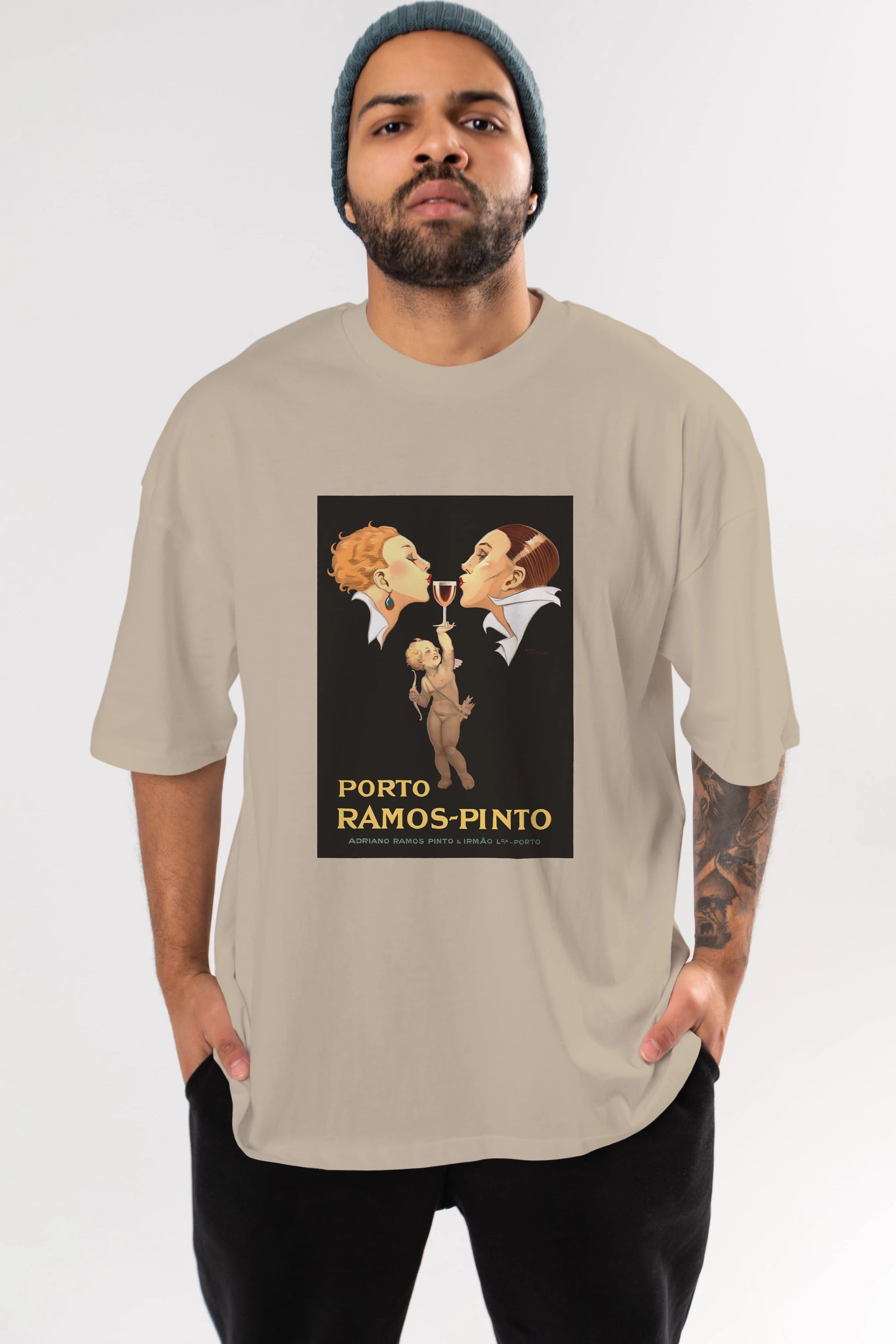 Porto Ramos Pinto Ön Baskılı Oversize t-shirt Erkek Kadın Unisex %100 Pamuk Bisiklet Yaka tişort