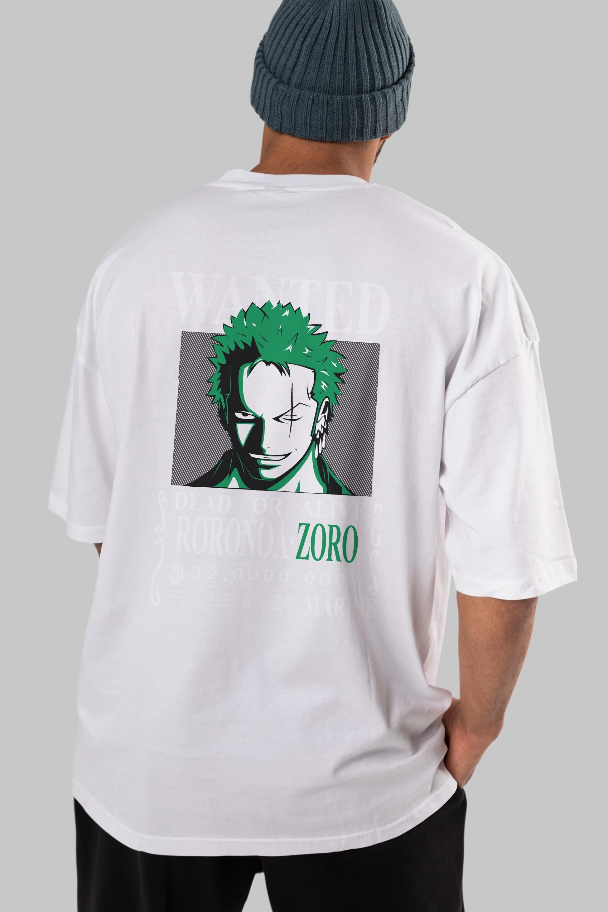 Roronoa Zoro Anime Arka Baskılı Oversize t-shirt Erkek Kadın Unisex %100 pamuk tişort
