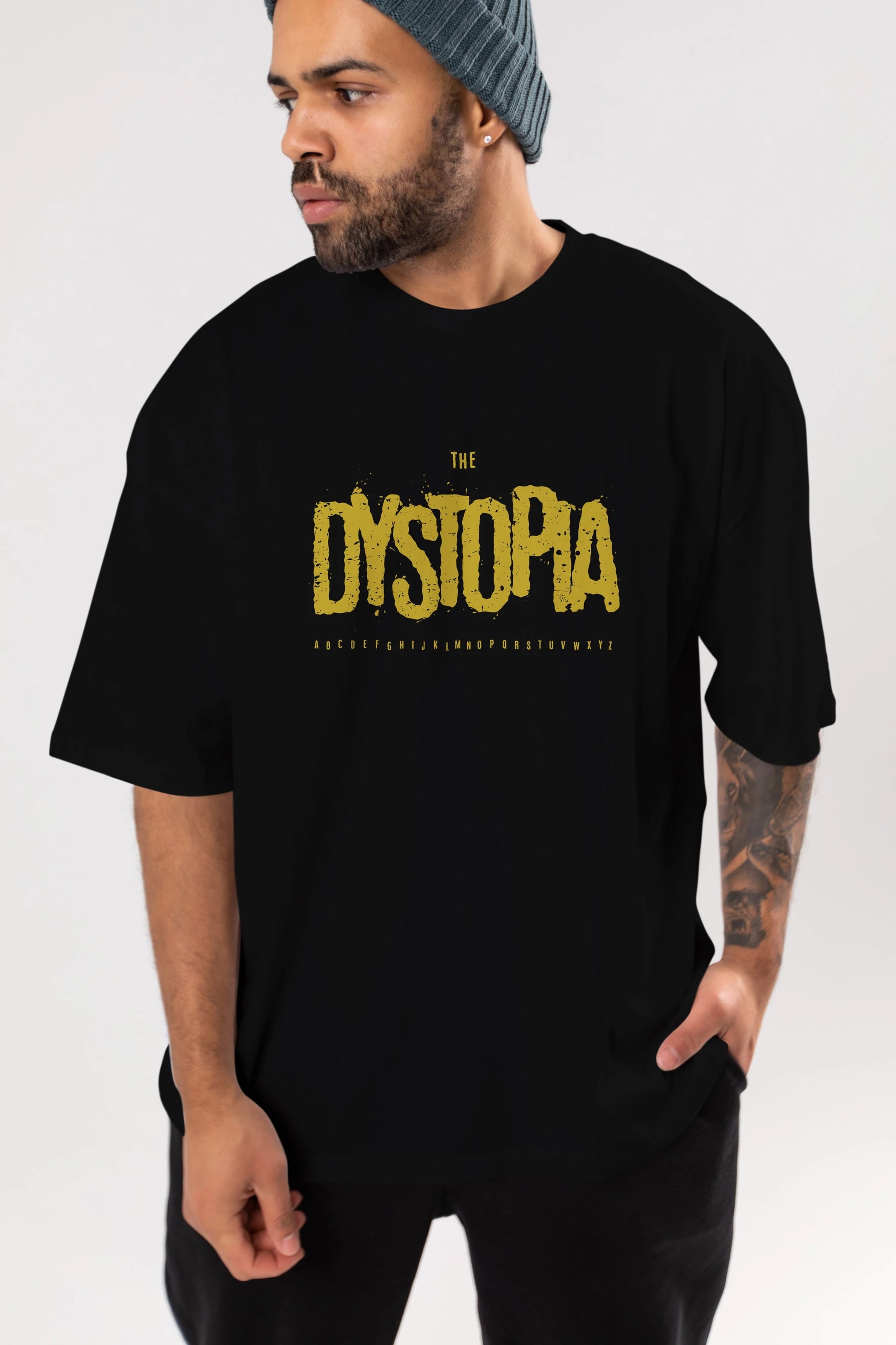 The Dystopia Ön Baskılı Oversize t-shirt Erkek Kadın Unisex