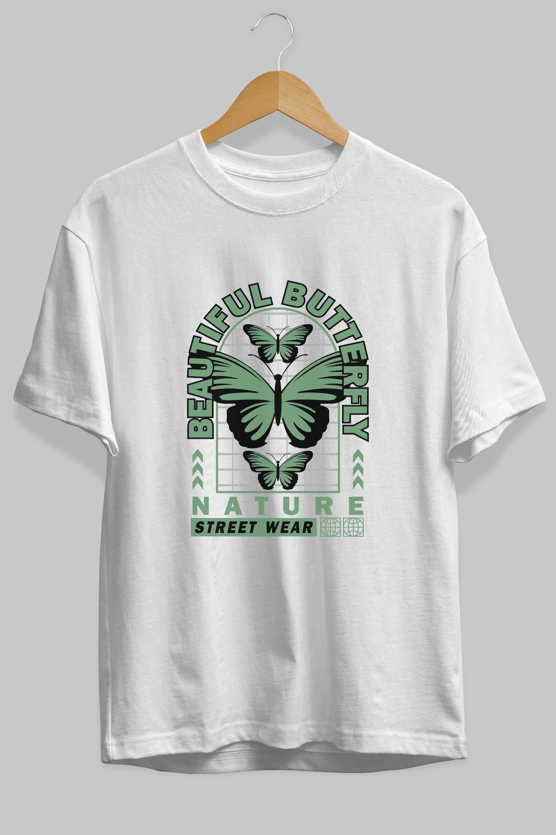 Beautiful Butterfly Ön Baskılı Oversize t-shirt Erkek Kadın Unisex