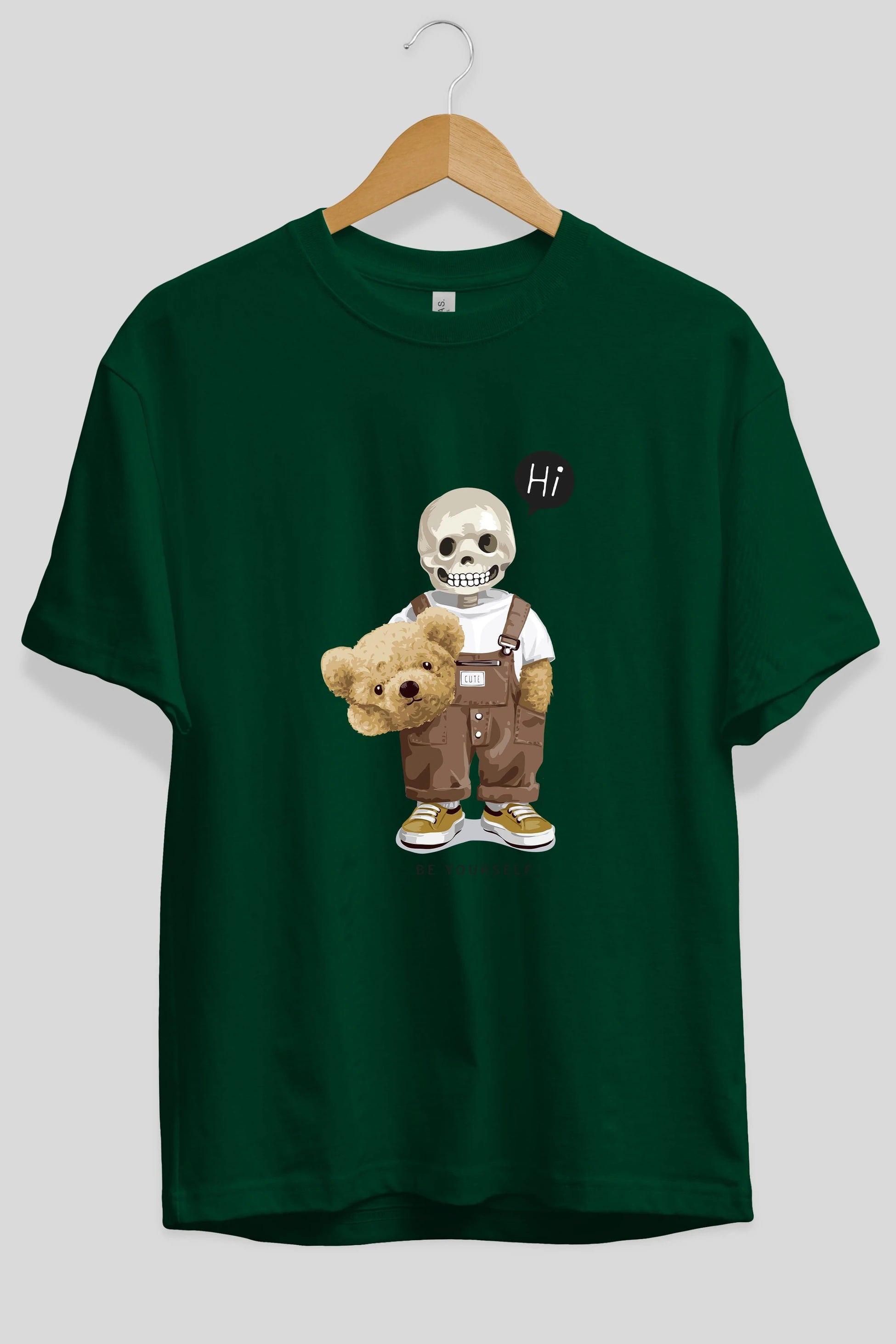 Teddy Bear hi Ön Baskılı Oversize t-shirt Erkek Kadın Unisex %100 Pamuk