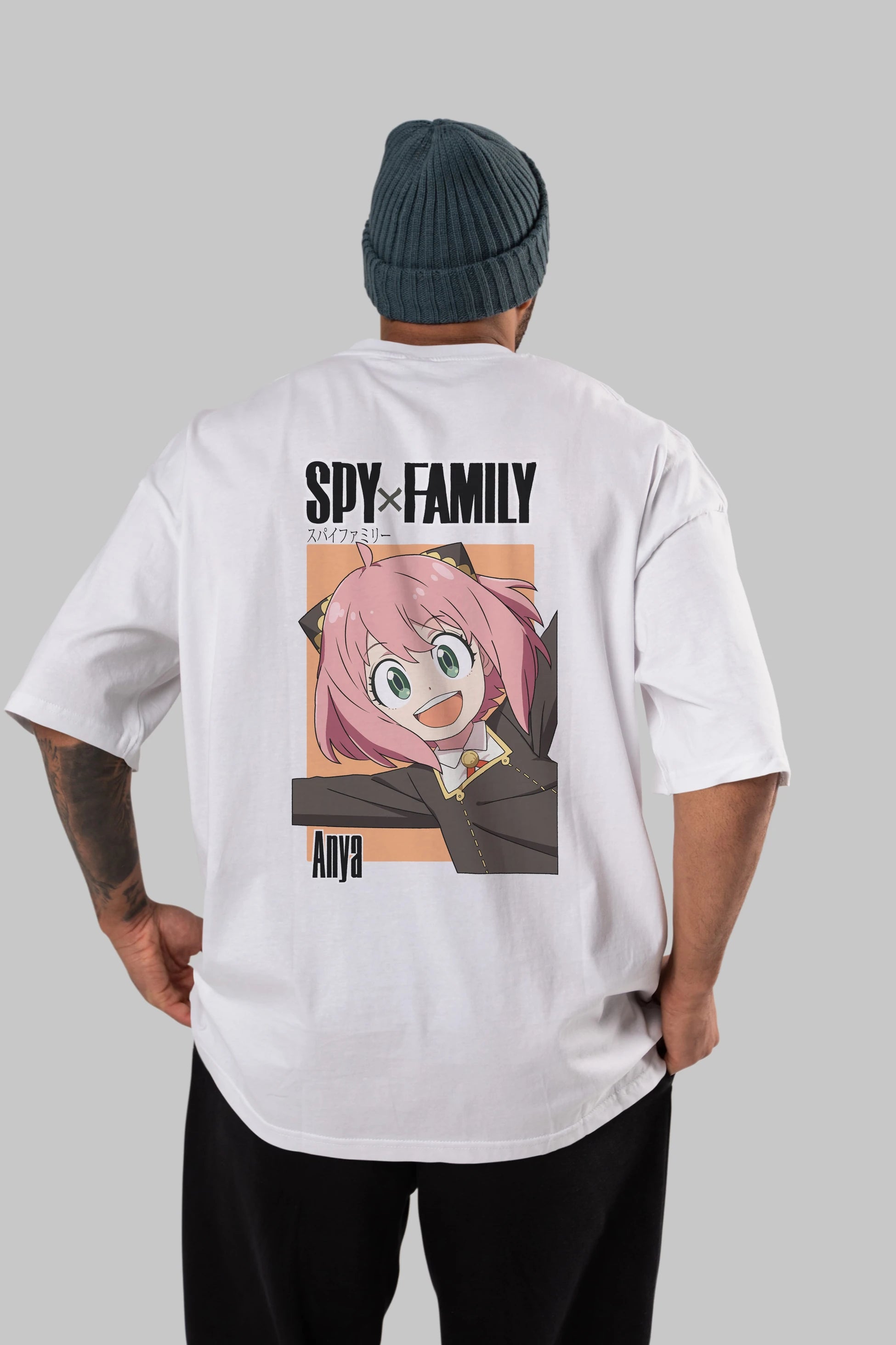 SPY X FAMILY Anya Anime Arka Baskılı Oversize t-shirt Erkek Kadın Unisex