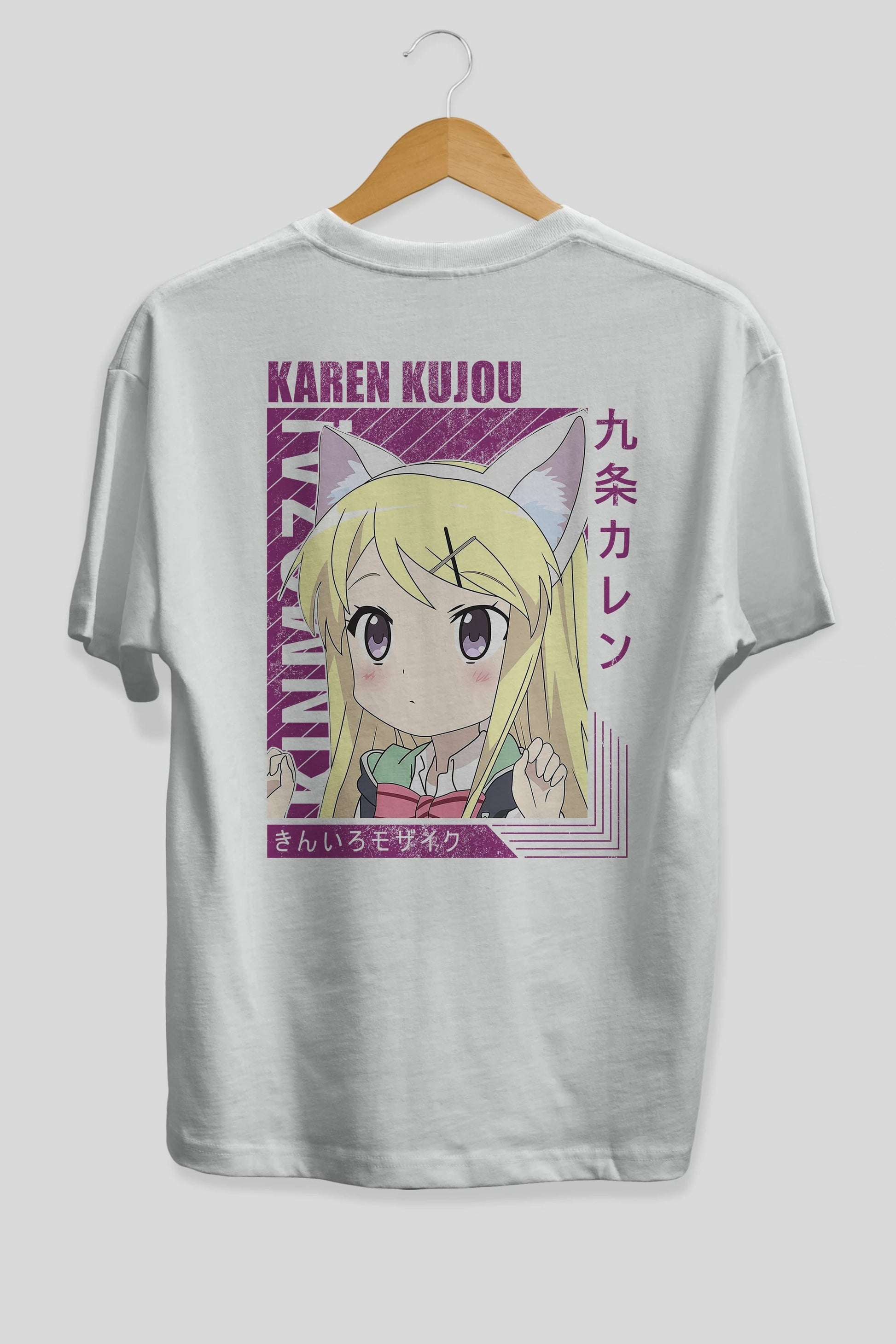 Karen Kujou 4 Anime Arka Baskılı Oversize t-shirt Erkek Kadın Unisex