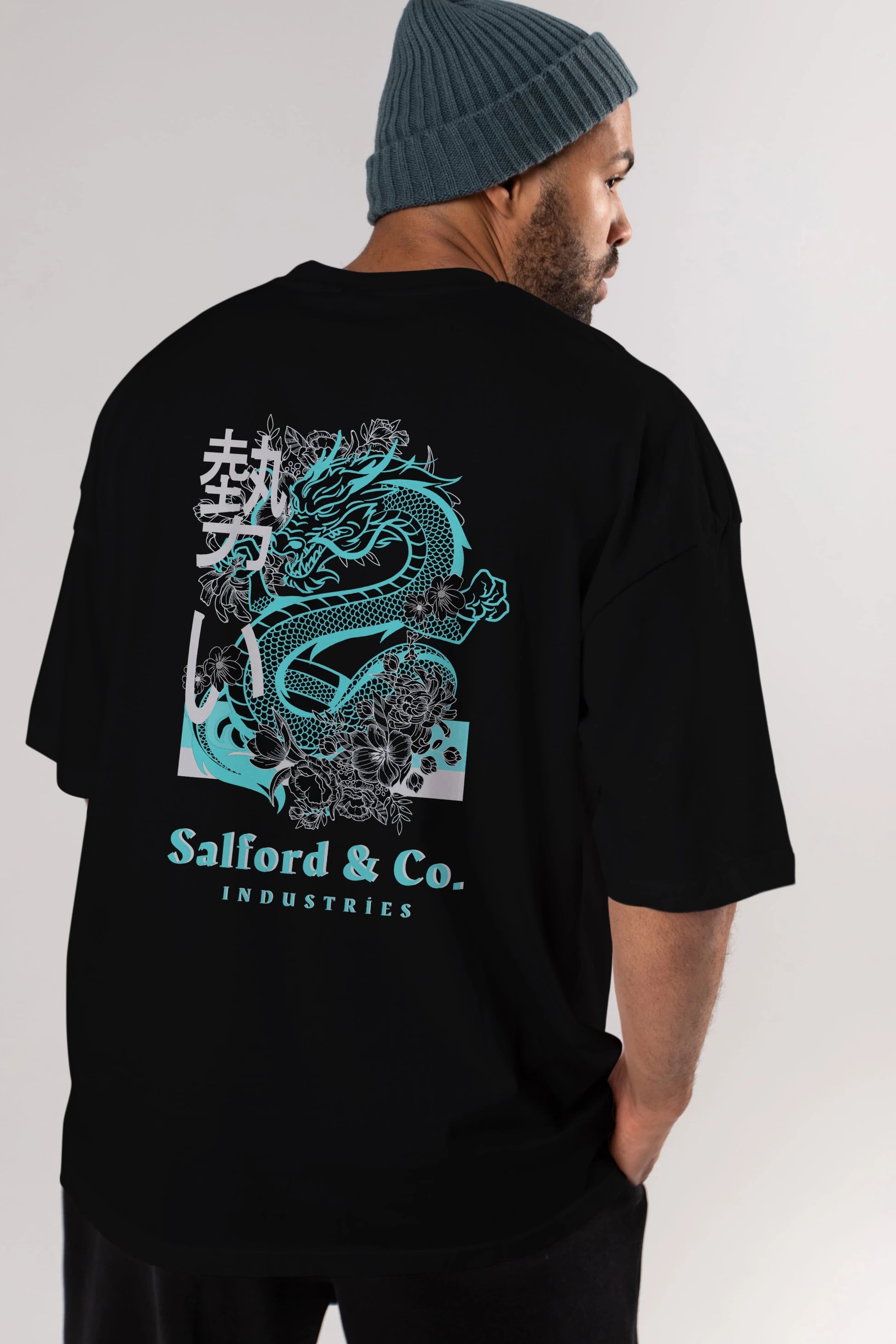 Dragon Arka Baskılı Oversize t-shirt Erkek Kadın Unisex