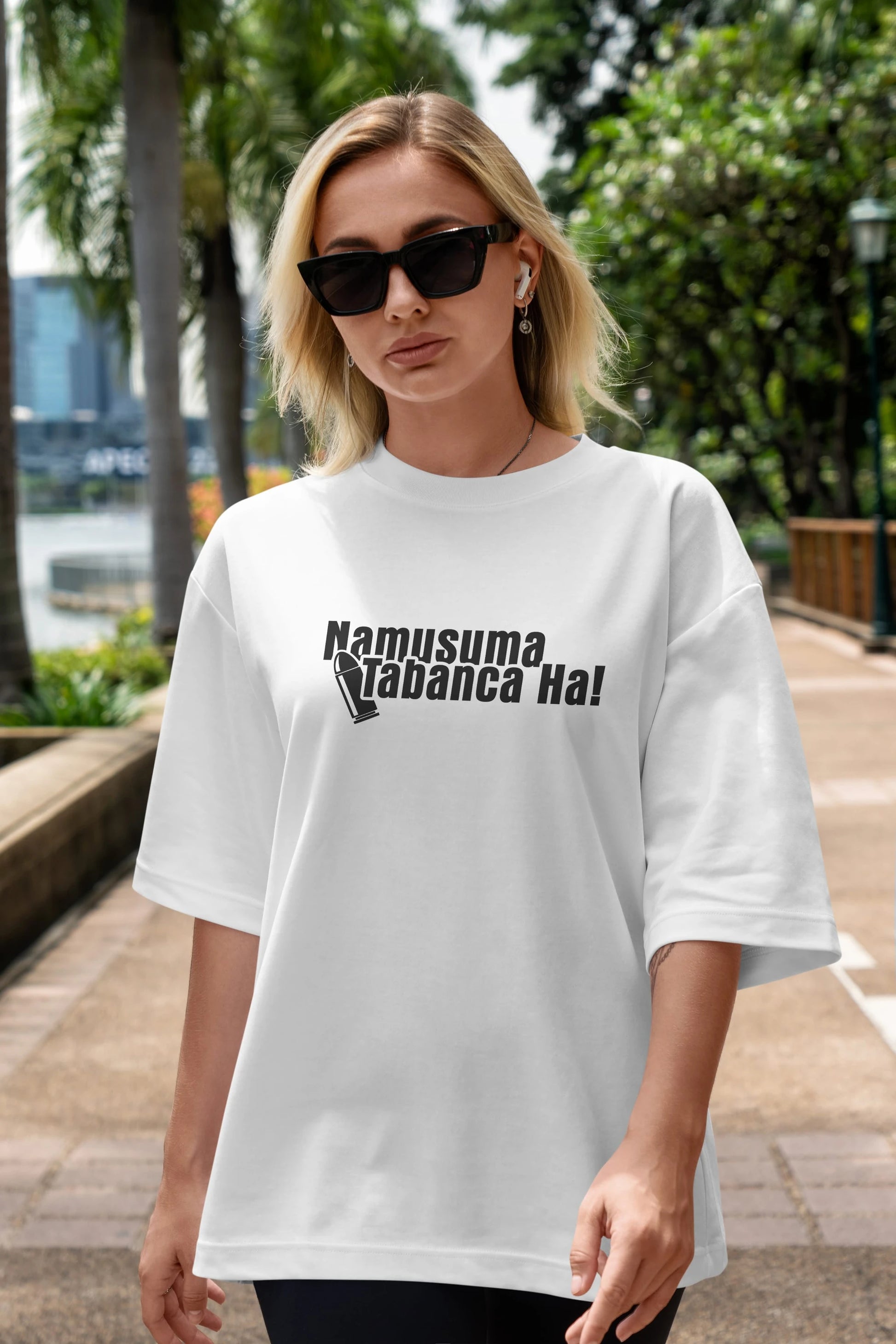 Namusuma Tabanca Ön Baskılı Oversize t-shirt %100 pamuk Erkek Kadın Unisex