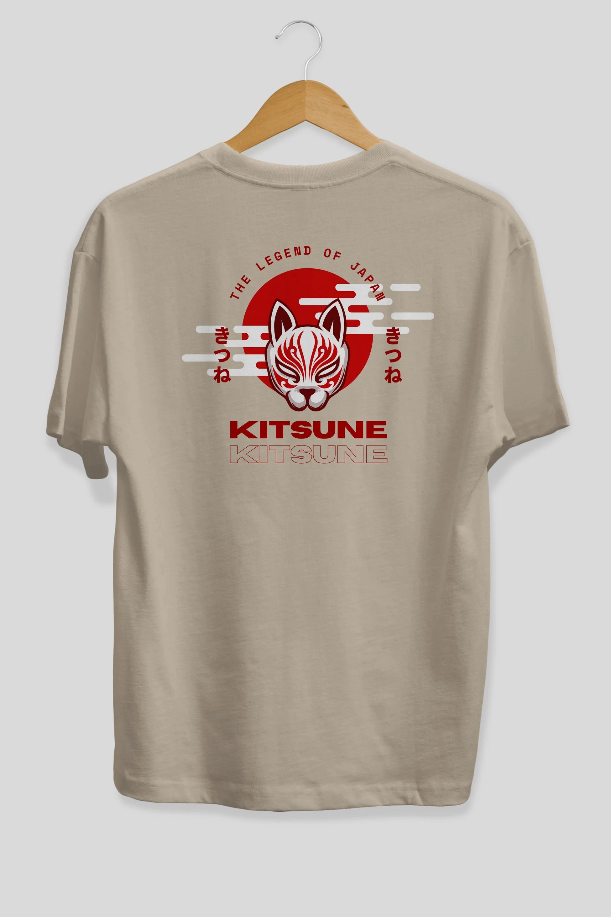 Kitsune Mask Arka Baskılı Oversize t-shirt Erkek Kadın Unisex