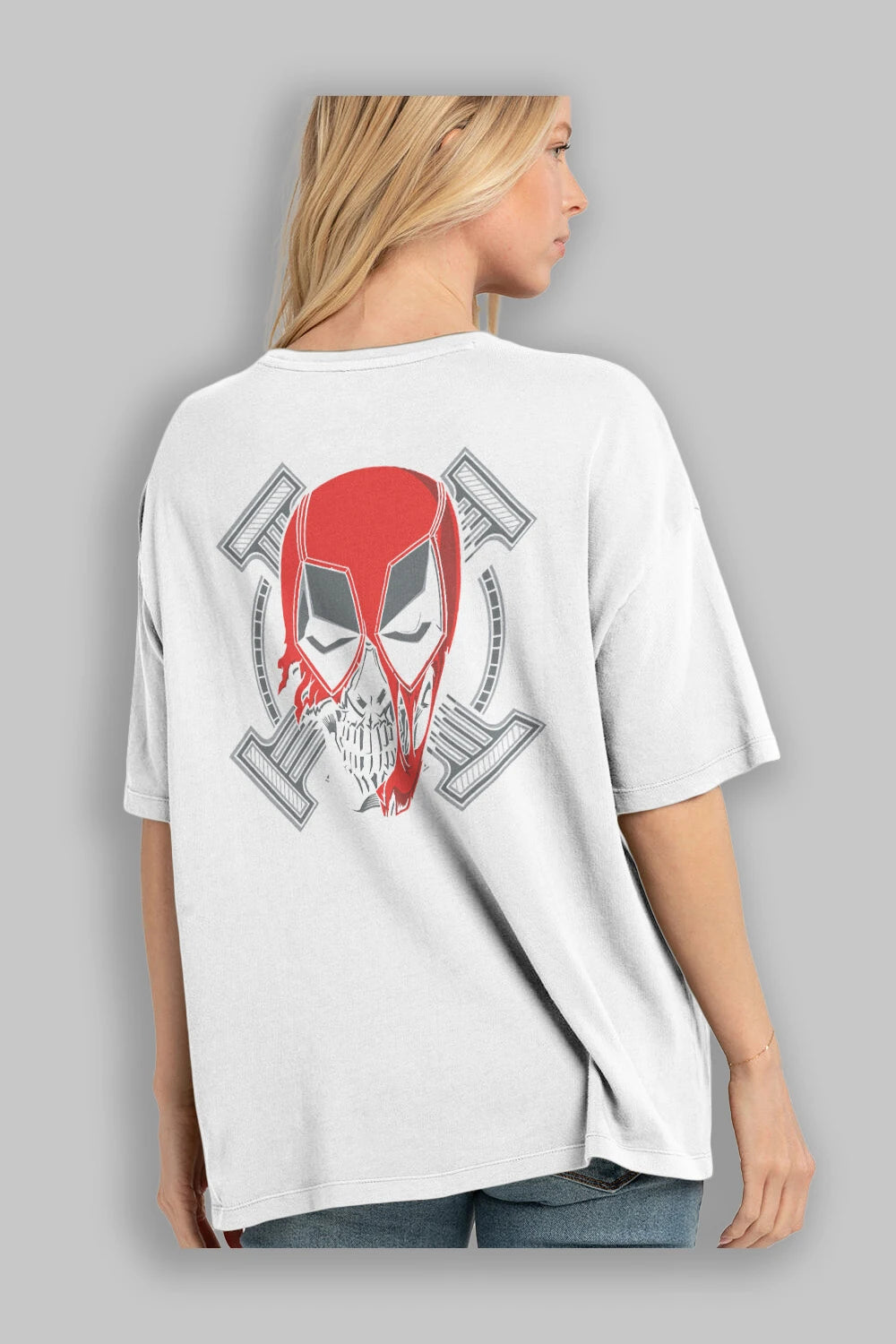 Deadpool (7) Arka Baskılı Oversize t-shirt Erkek Kadın Unisex %100 Pamuk Bisiklet Yaka tişort