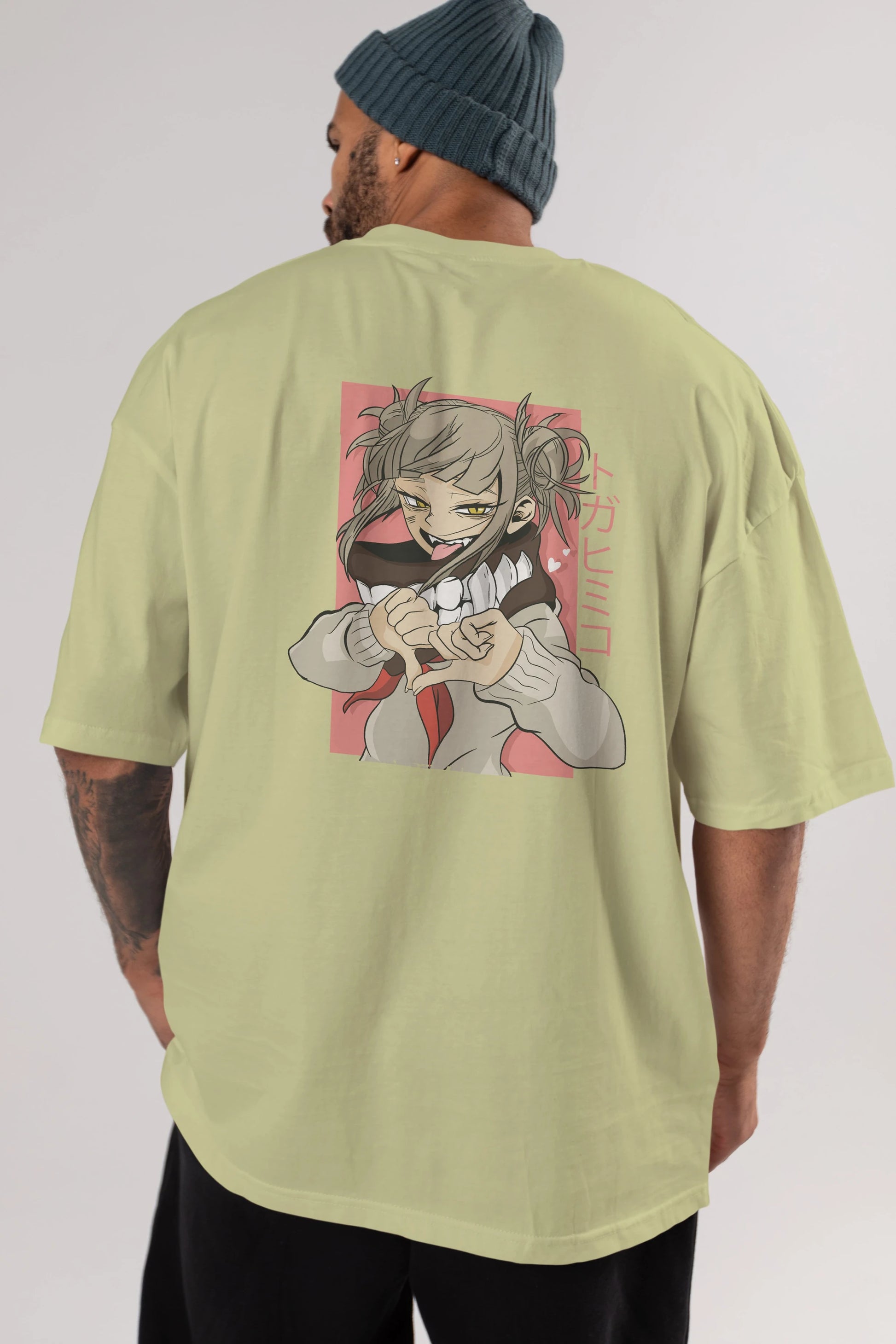 Himiko Toga Anime Arka Baskılı Oversize t-shirt Erkek Kadın Unisex