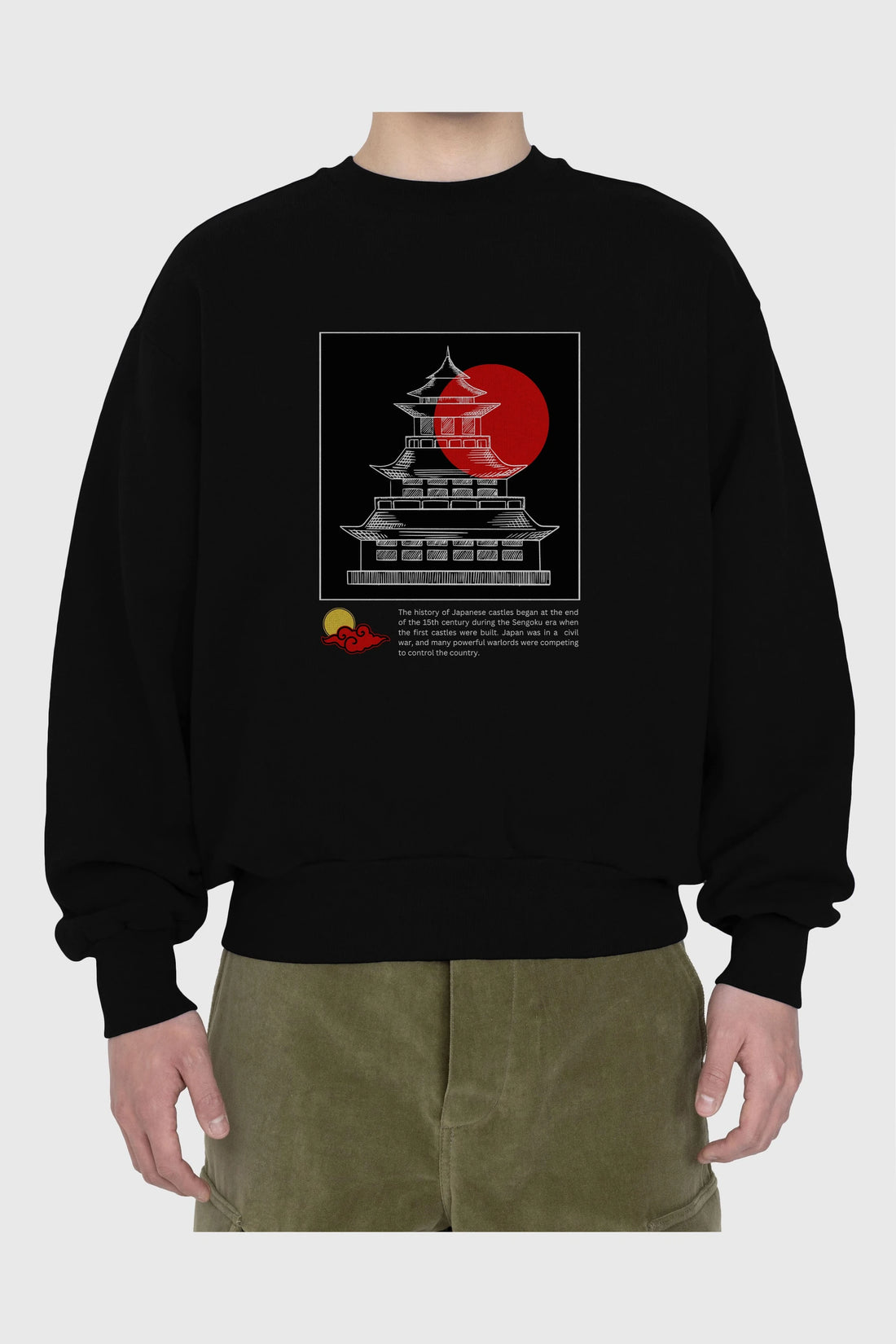 Japan Streetwear Ön Baskılı Oversize Sweatshirt Erkek Kadın Unisex