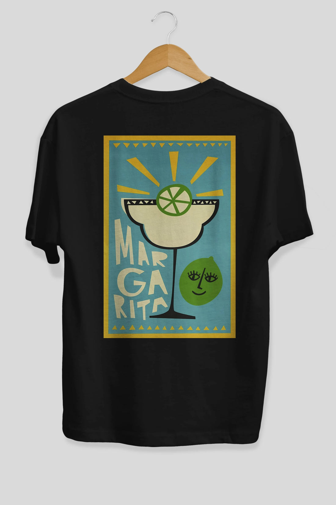 Margarita 4 Arka Baskılı Oversize t-shirt Erkek Kadın Unisex %100 Pamuk Bisiklet Yaka tişort