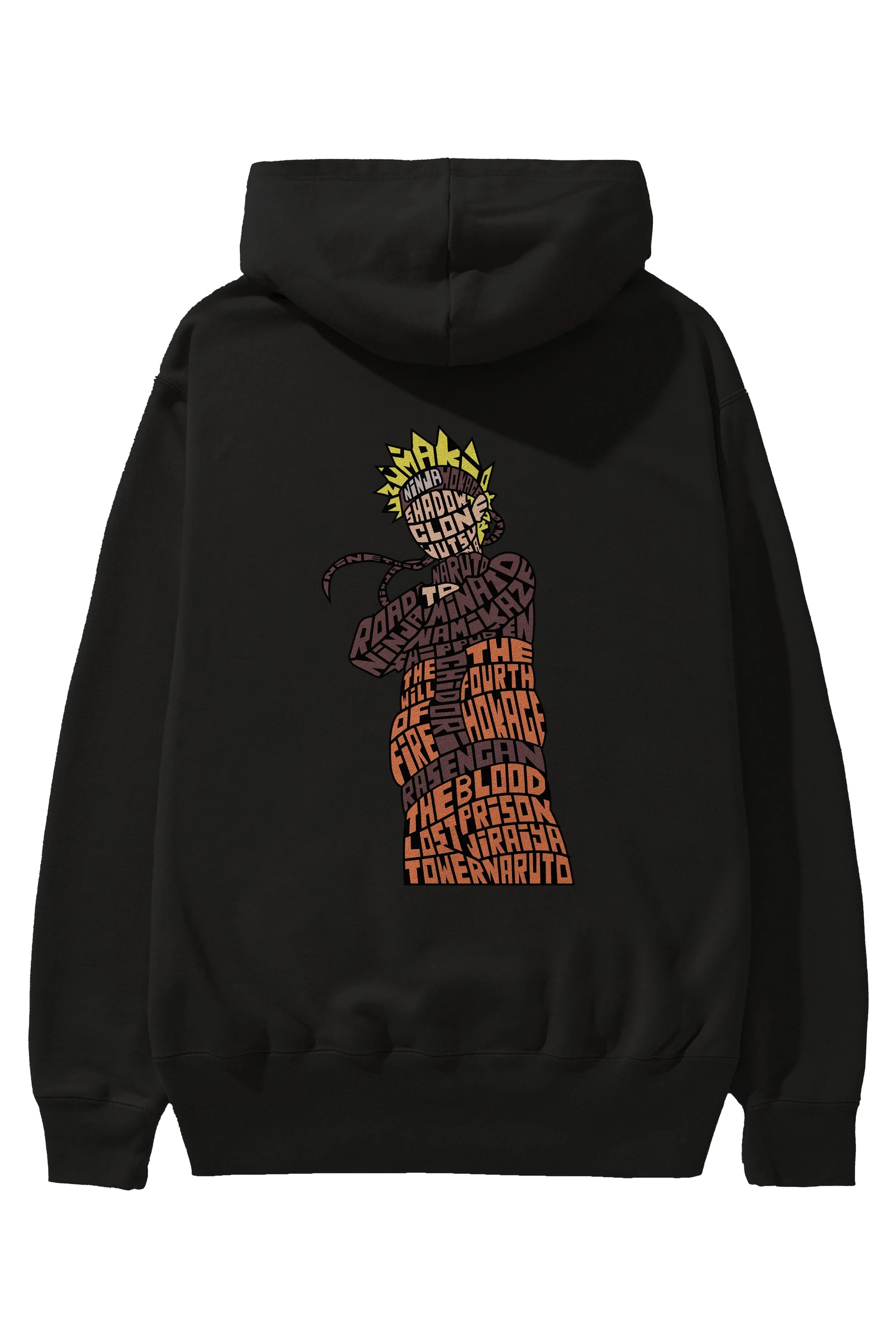 Rasengan Arka Baskılı Hoodie Oversize Kapüşonlu Sweatshirt Erkek Kadın Unisex