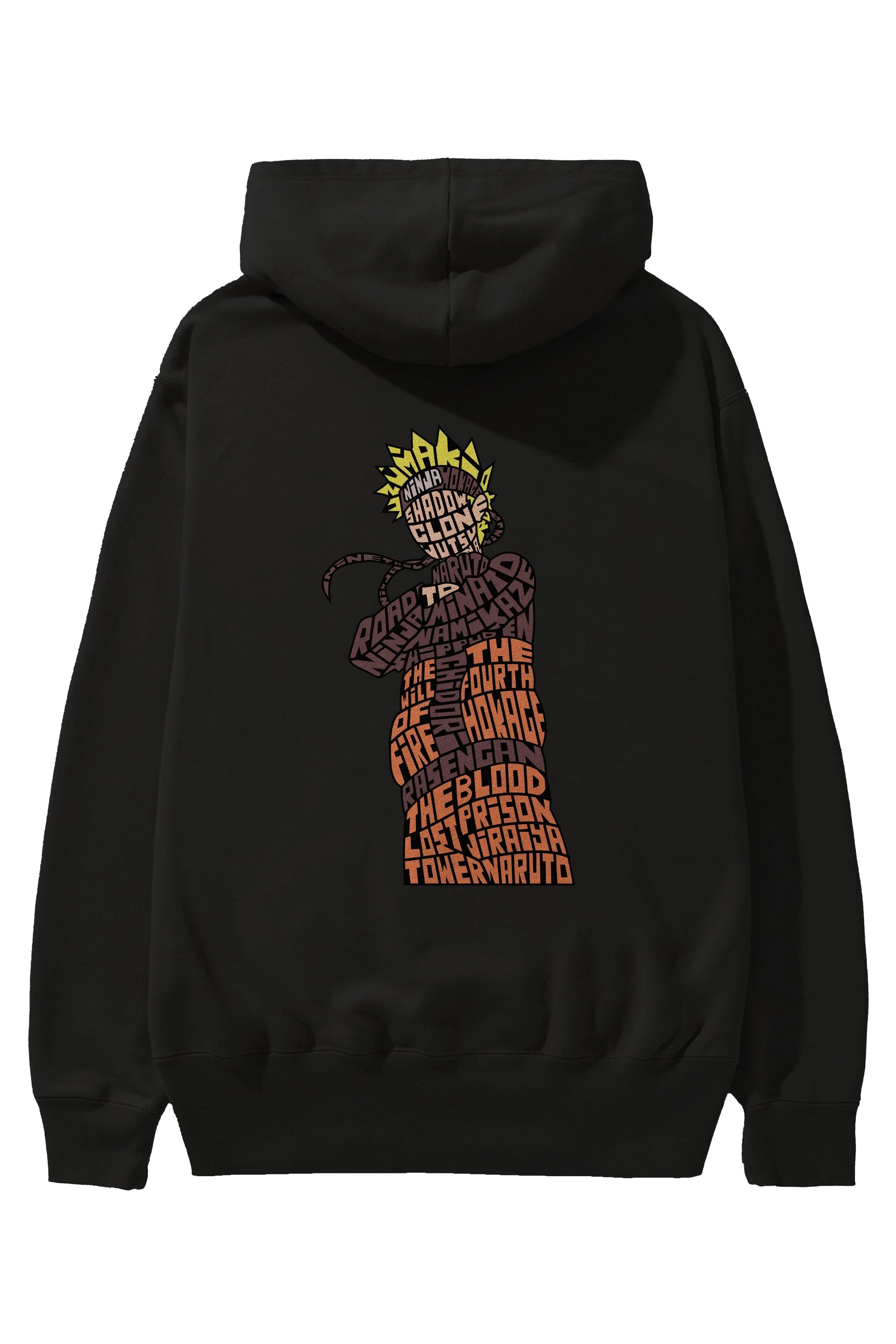 Rasengan Arka Baskılı Hoodie Oversize Kapüşonlu Sweatshirt Erkek Kadın Unisex