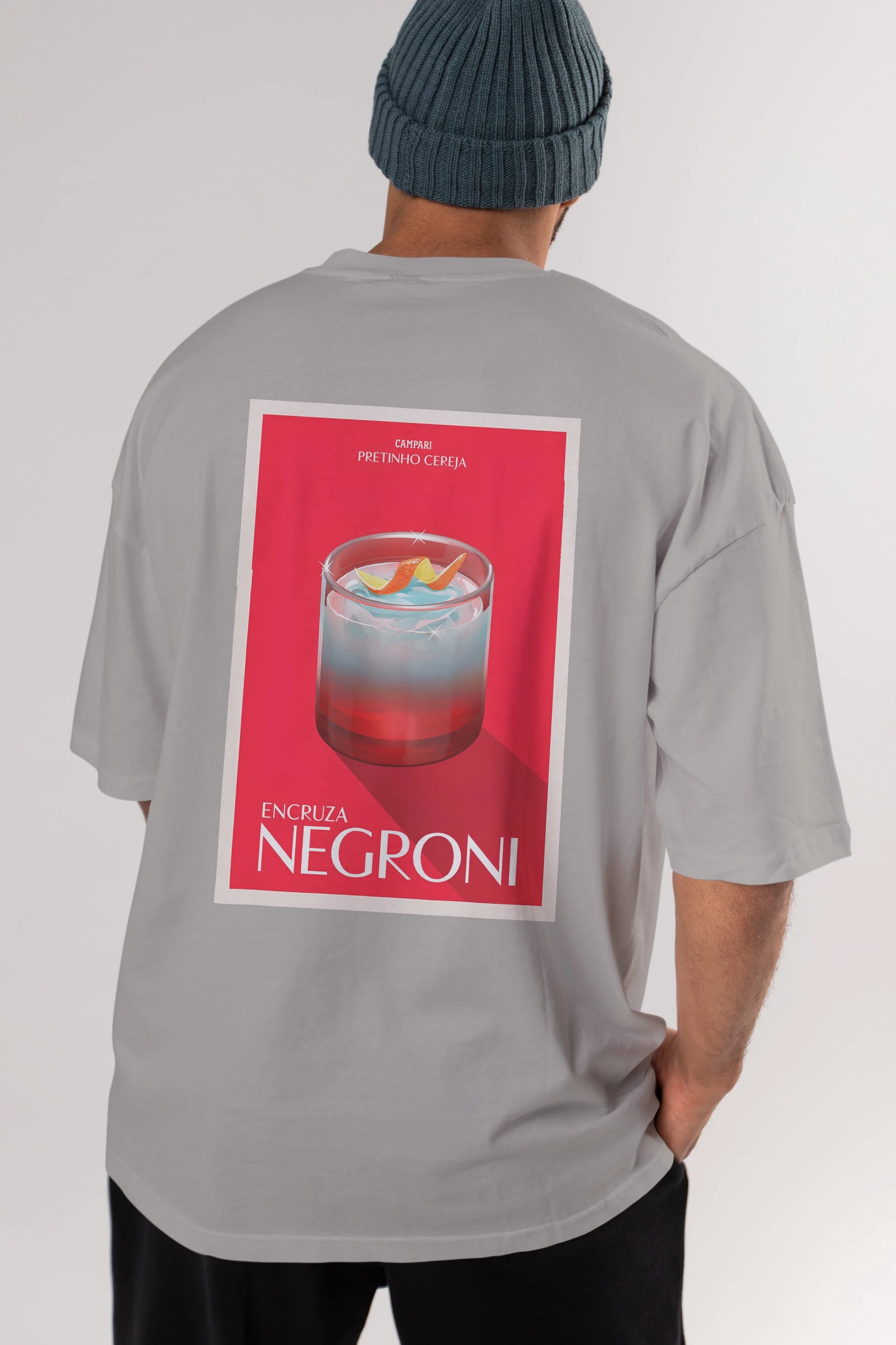 Encruza Negroni Arka Baskılı Oversize t-shirt Erkek Kadın Unisex %100 Pamuk Bisiklet Yaka tişort