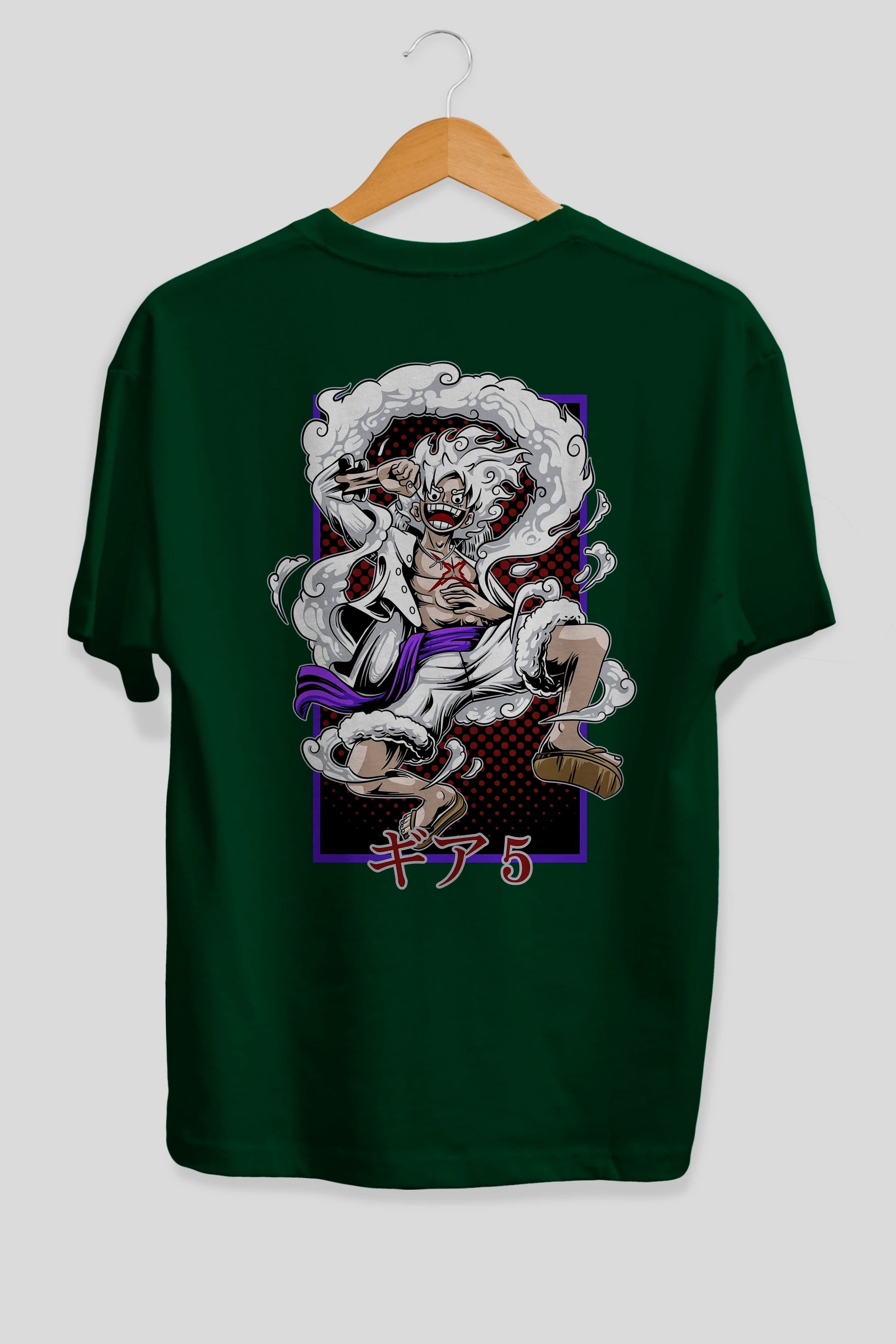 LUFFY GEAR 5 RECUADRO Anime Arka Baskılı Oversize t-shirt Erkek Kadın Unisex