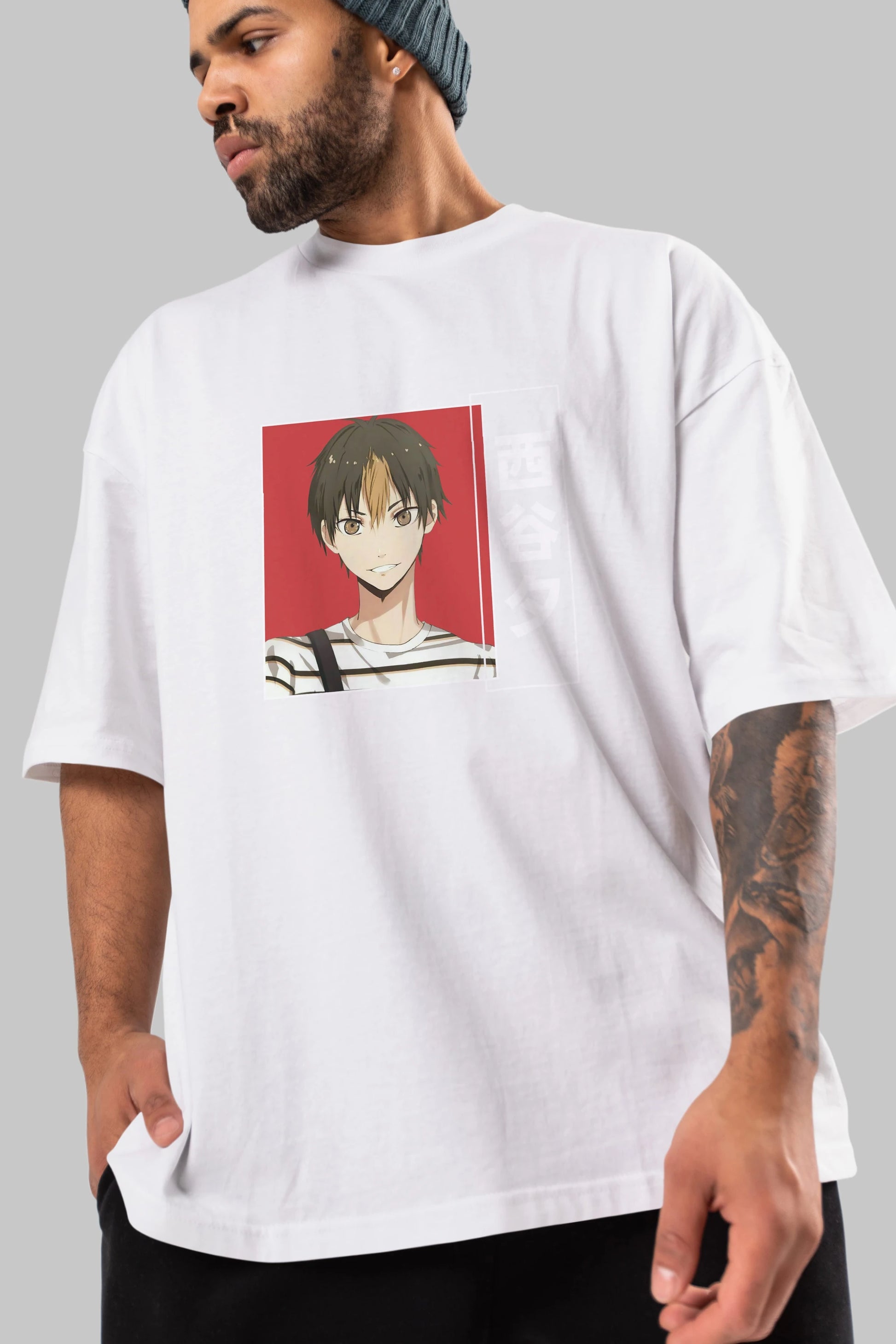 Yuu Nishinoya 1 Anime Ön Baskılı Oversize t-shirt %100 pamuk Erkek Kadın Unisex