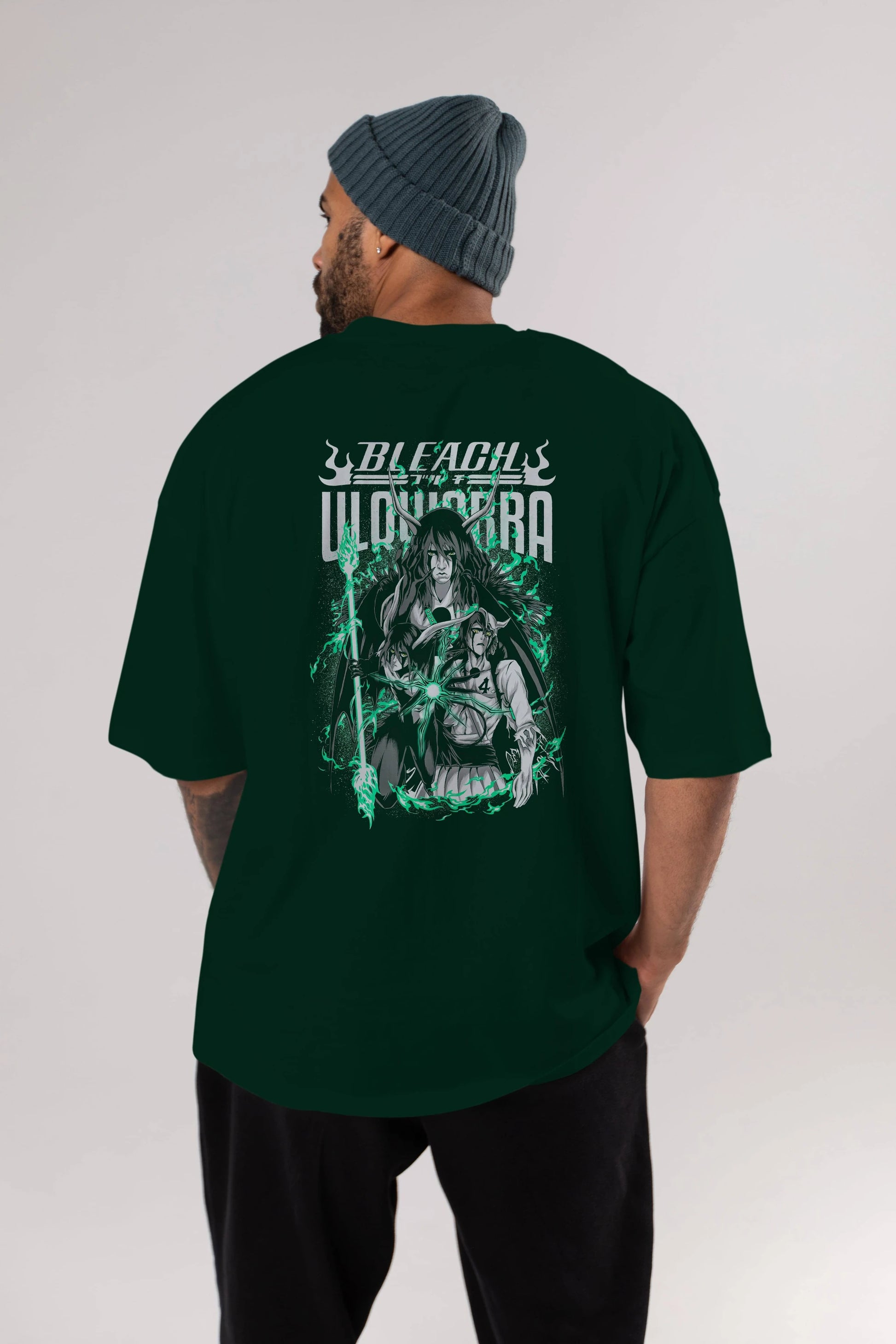 BLEACH(ULQUIARRA) Anime Arka Baskılı Oversize t-shirt Erkek Kadın Unisex