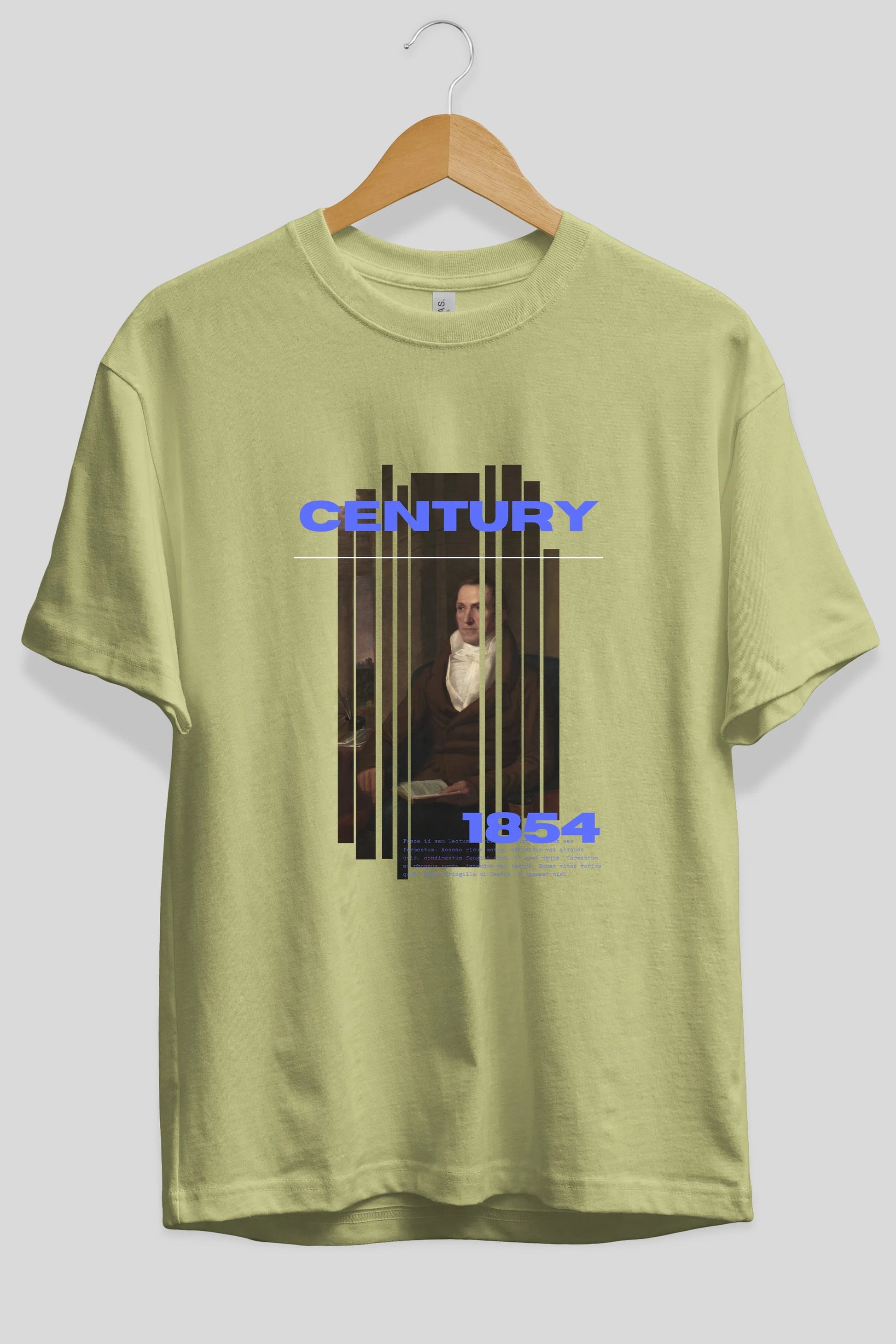 Century 1854 Yazılı Ön Baskılı Oversize t-shirt Erkek Kadın Unisex