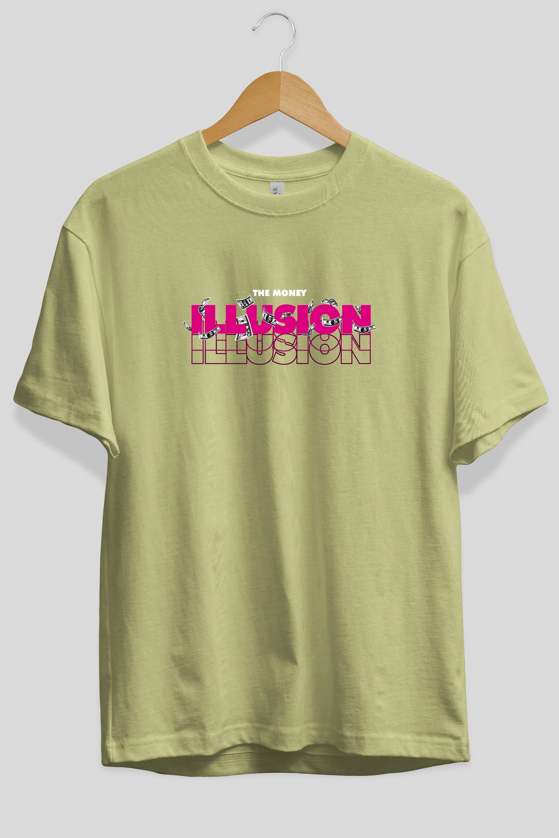 The Money Illusion Ön Baskılı Oversize t-shirt Erkek Kadın Unisex