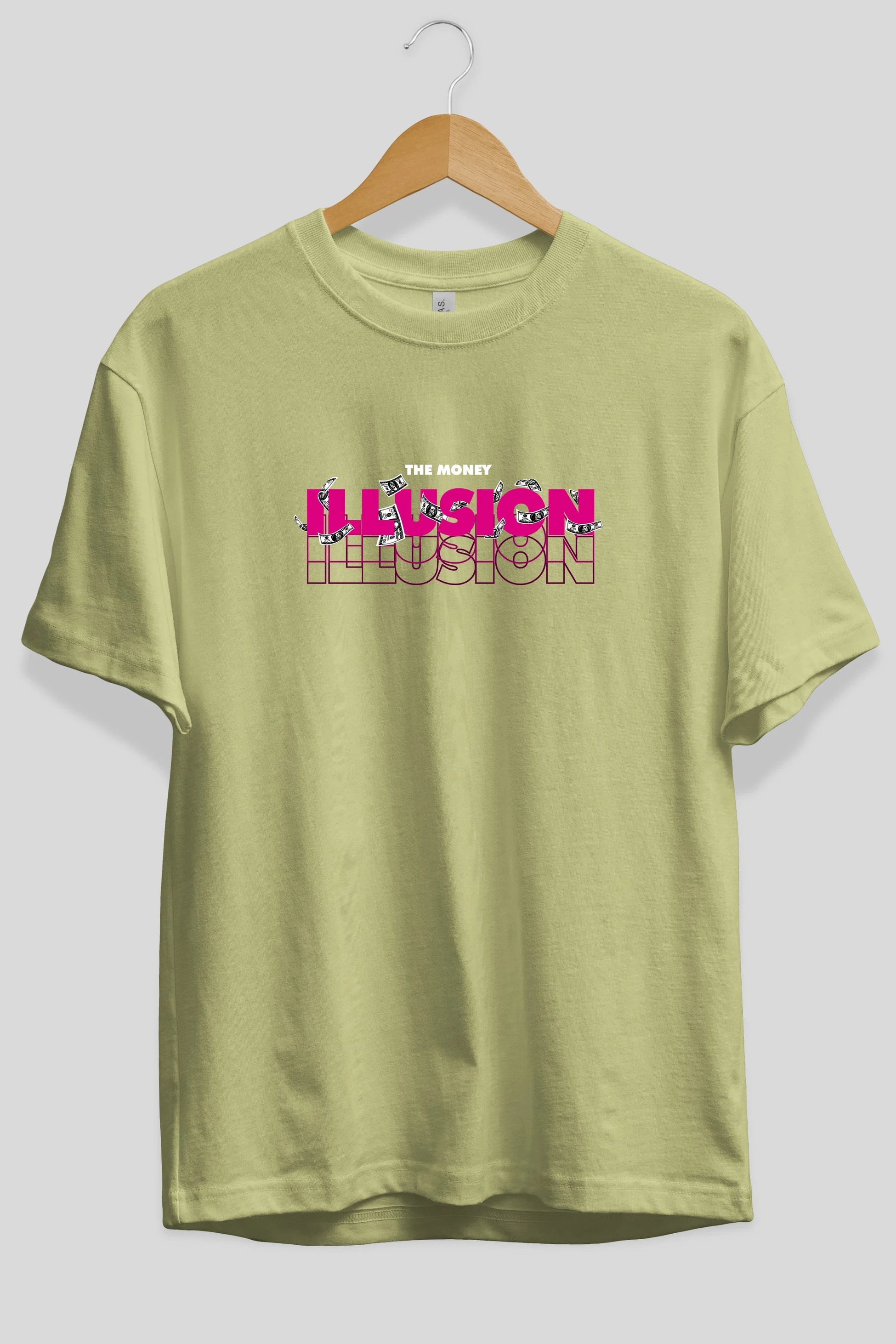 The Money Illusion Ön Baskılı Oversize t-shirt Erkek Kadın Unisex
