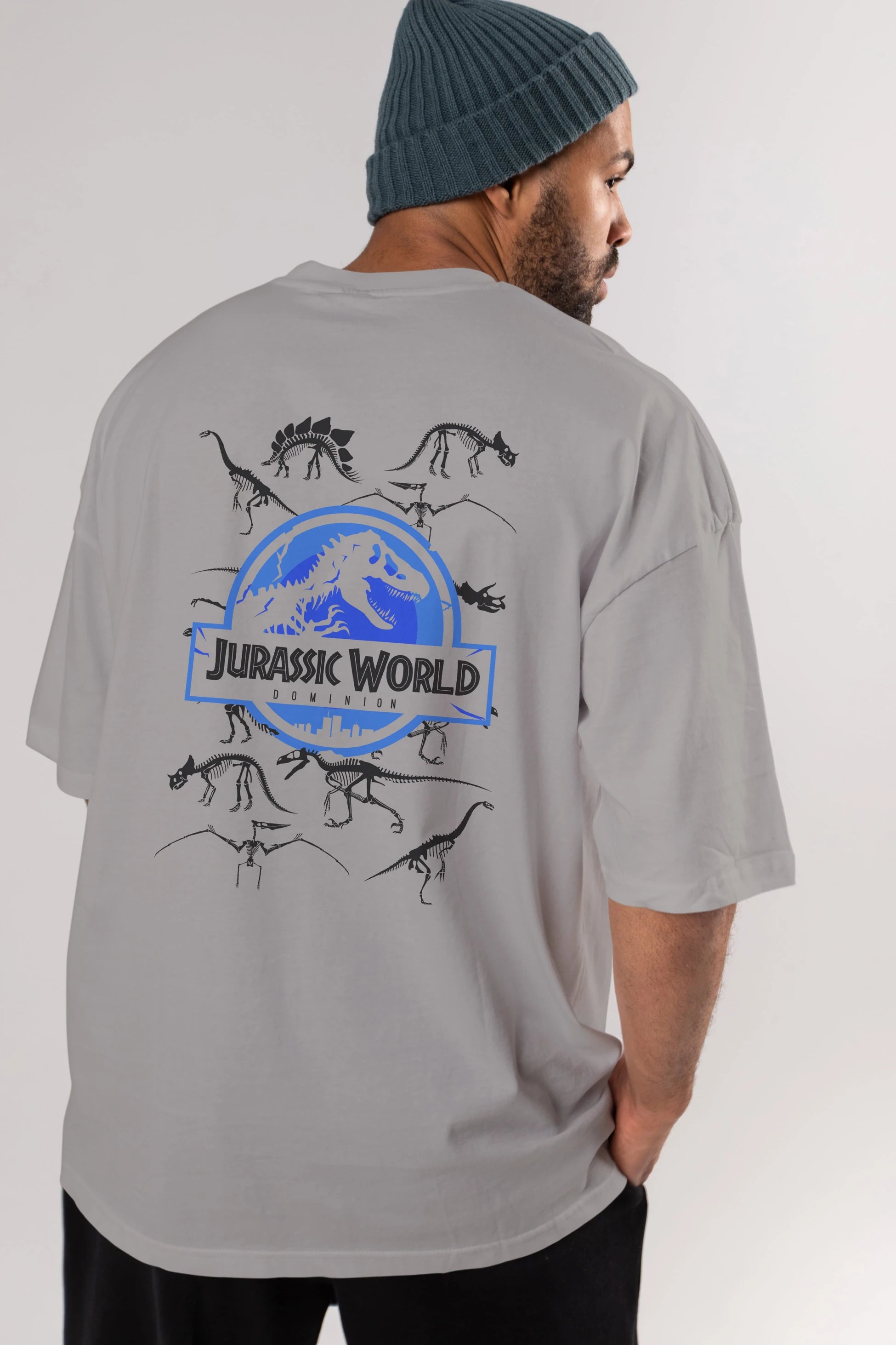 Jurassic Park (5) Arka Baskılı Oversize t-shirt Erkek Kadın Unisex %100 Pamuk Bisiklet Yaka tişort