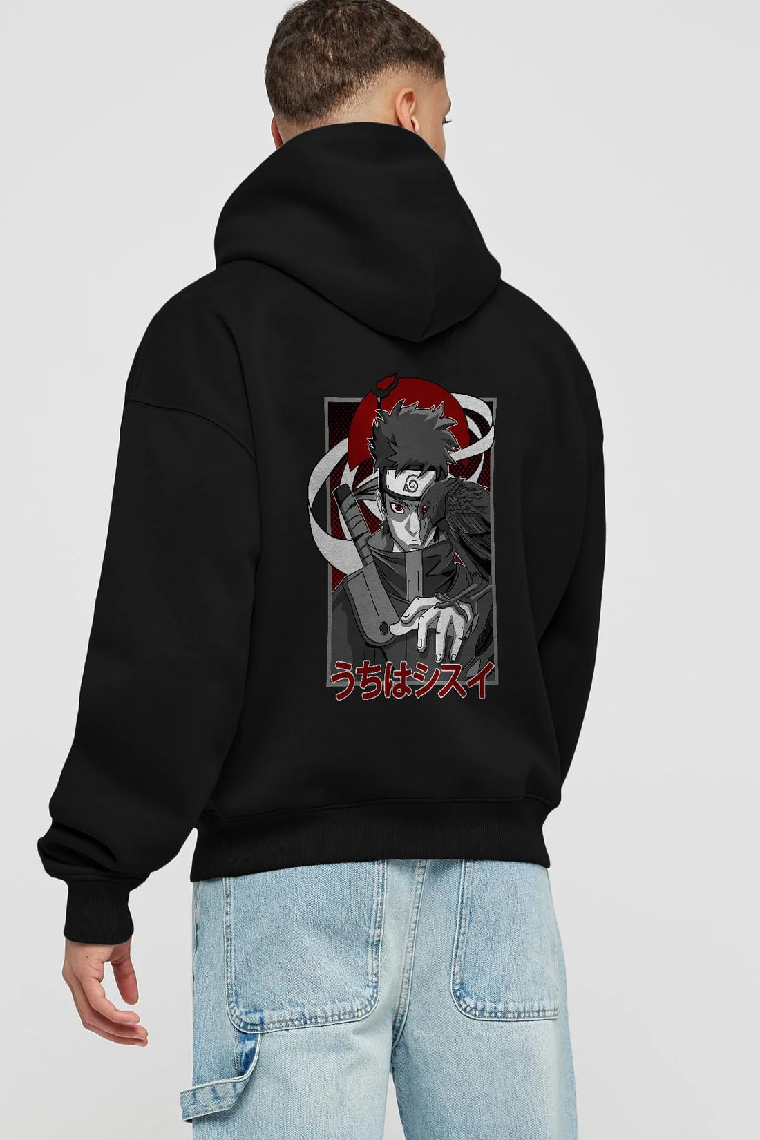 SHISUI UCHIHA NARUTO Anime Arka Baskılı Hoodie Oversize Kapüşonlu Sweatshirt Erkek Kadın Unisex