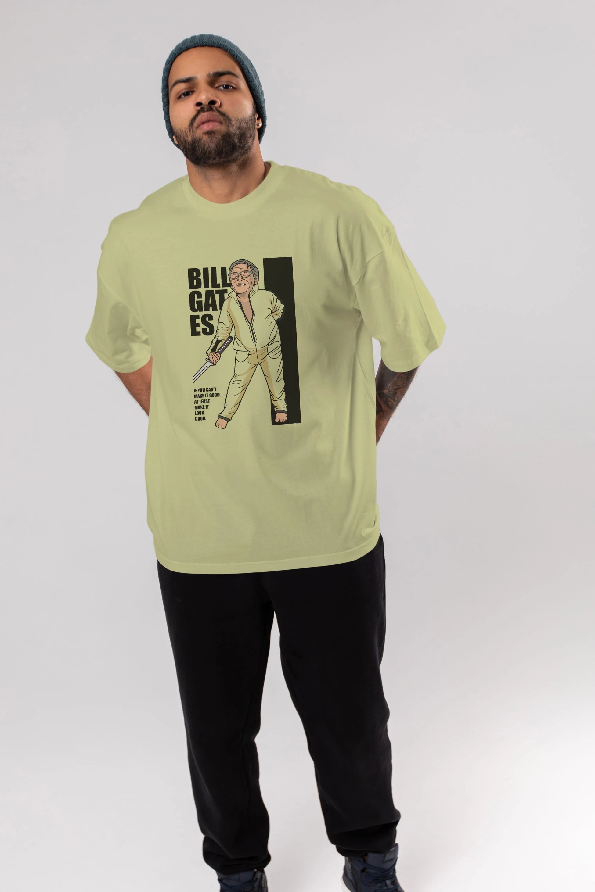 Bill Gates Ön Baskılı Oversize t-shirt Erkek Kadın Unisex %100 Pamuk tişort