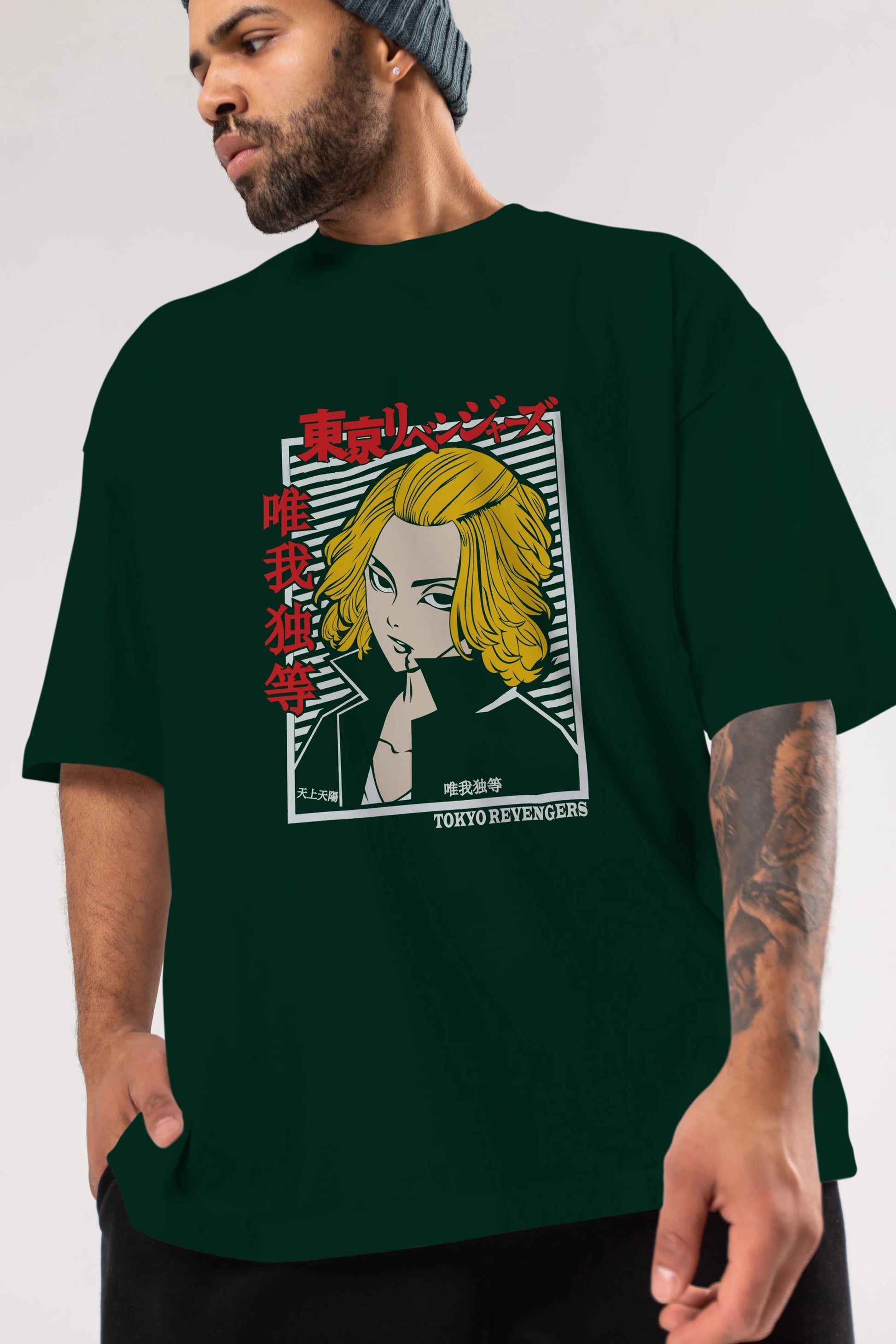TokyoRev. M Anime Ön Baskılı Oversize t-shirt %100 pamuk Erkek Kadın Unisex