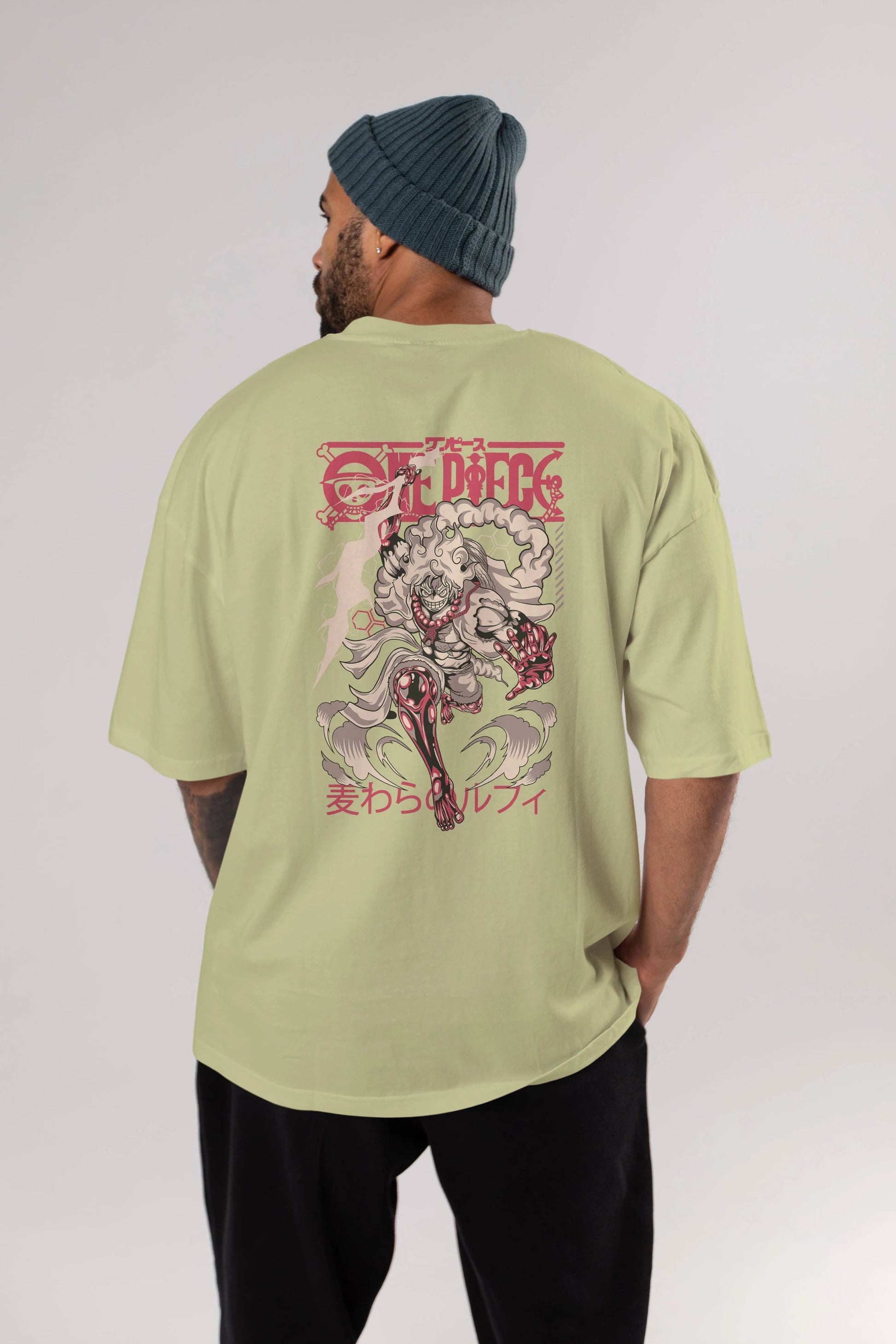 MONKEY D. LUFF-ONE PIECE 1 Anime Arka Baskılı Oversize t-shirt Erkek Kadın Unisex