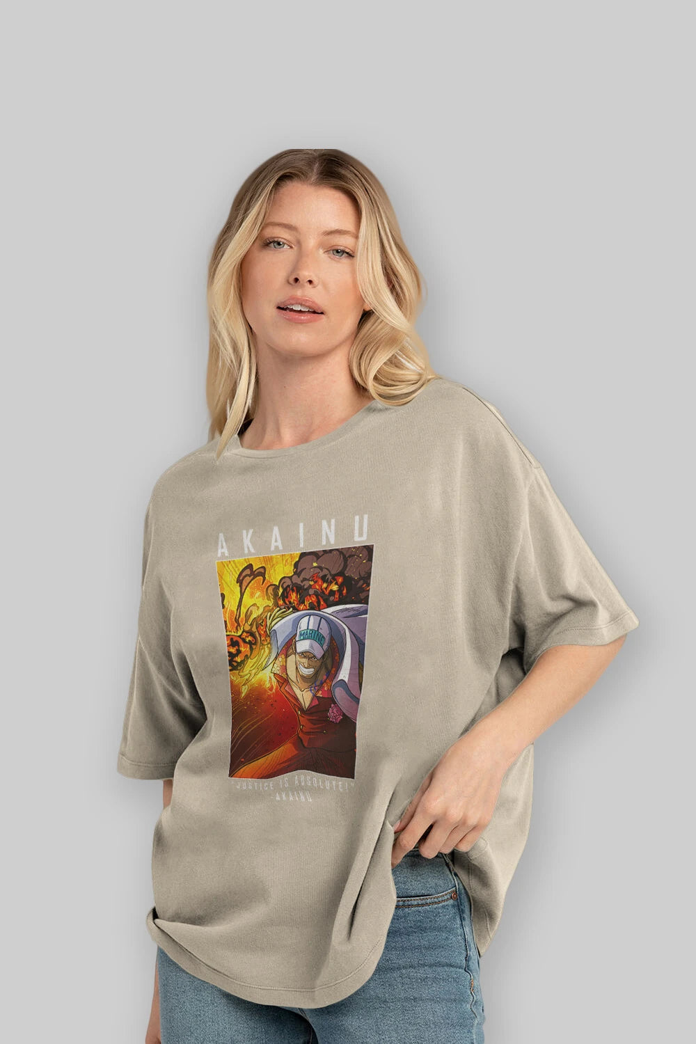 Sakazuki Anime Ön Baskılı Oversize t-shirt Erkek Kadın Unisex